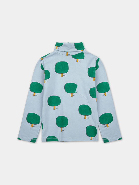 T-shirt celeste per bambini con stampa all-over,Bobo Choses,223AC023