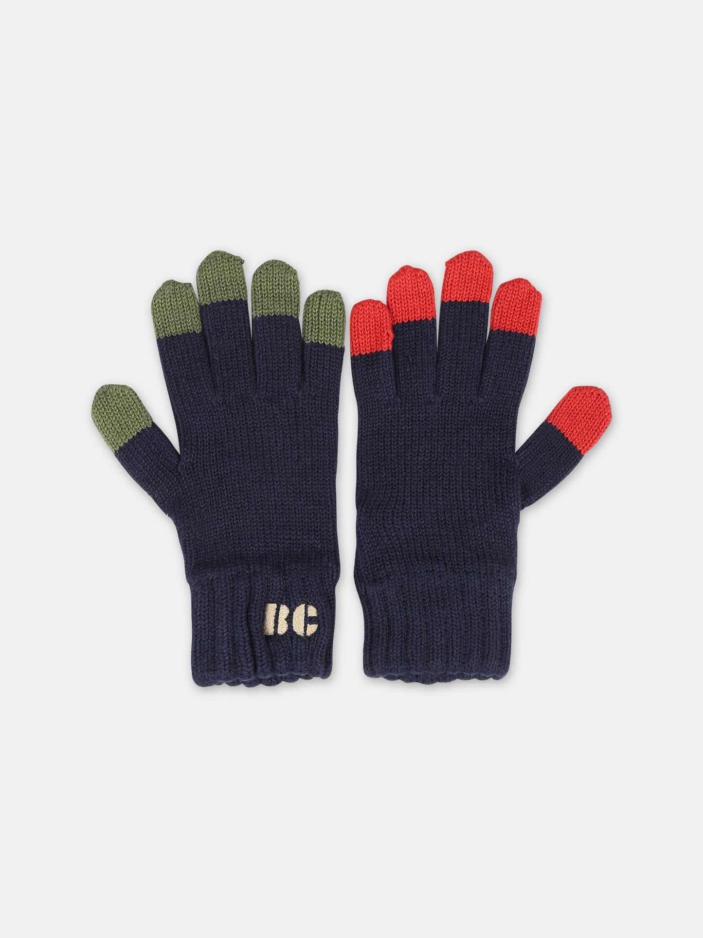 Guanti blu per bambini con logo,Bobo Choses,223AI027