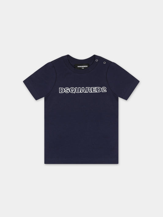 T-shirt blu per neonato con logo,Dsquared2,DQ1792 D00MV DQ875