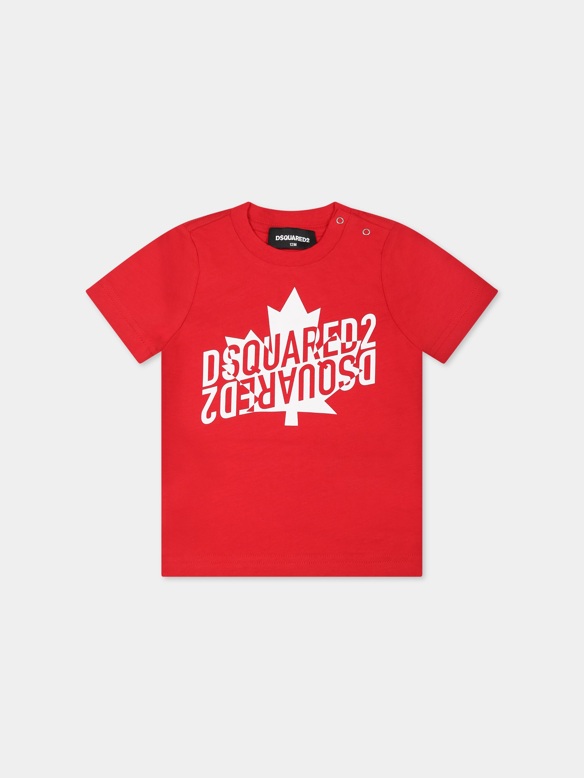 T-shirt rossa per neonato con logo,Dsquared2,DQ1794 D00MV DQ411