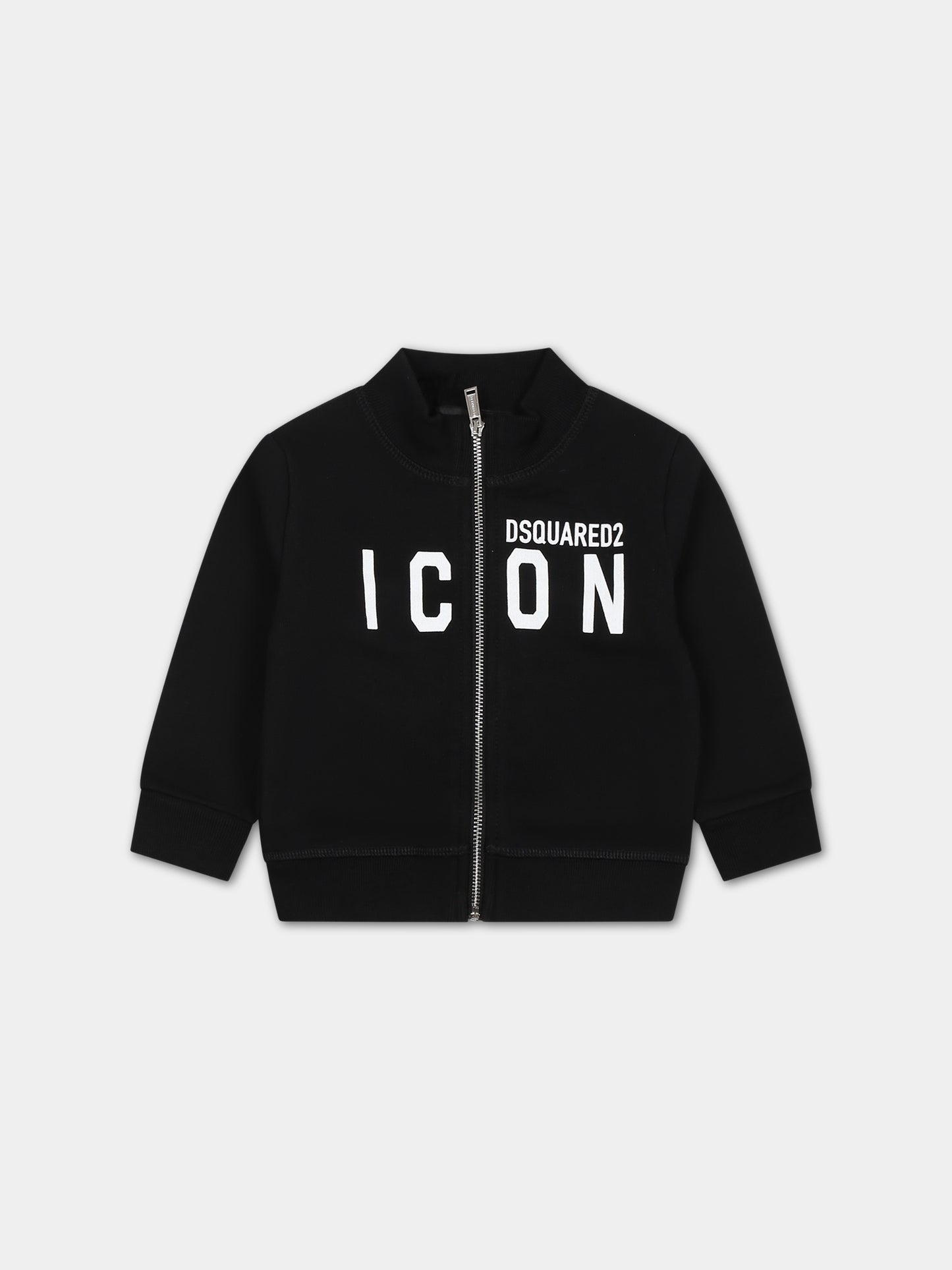 Felpa nera per neonato con logo,Dsquared2,DQ0637 D002Y DQ900
