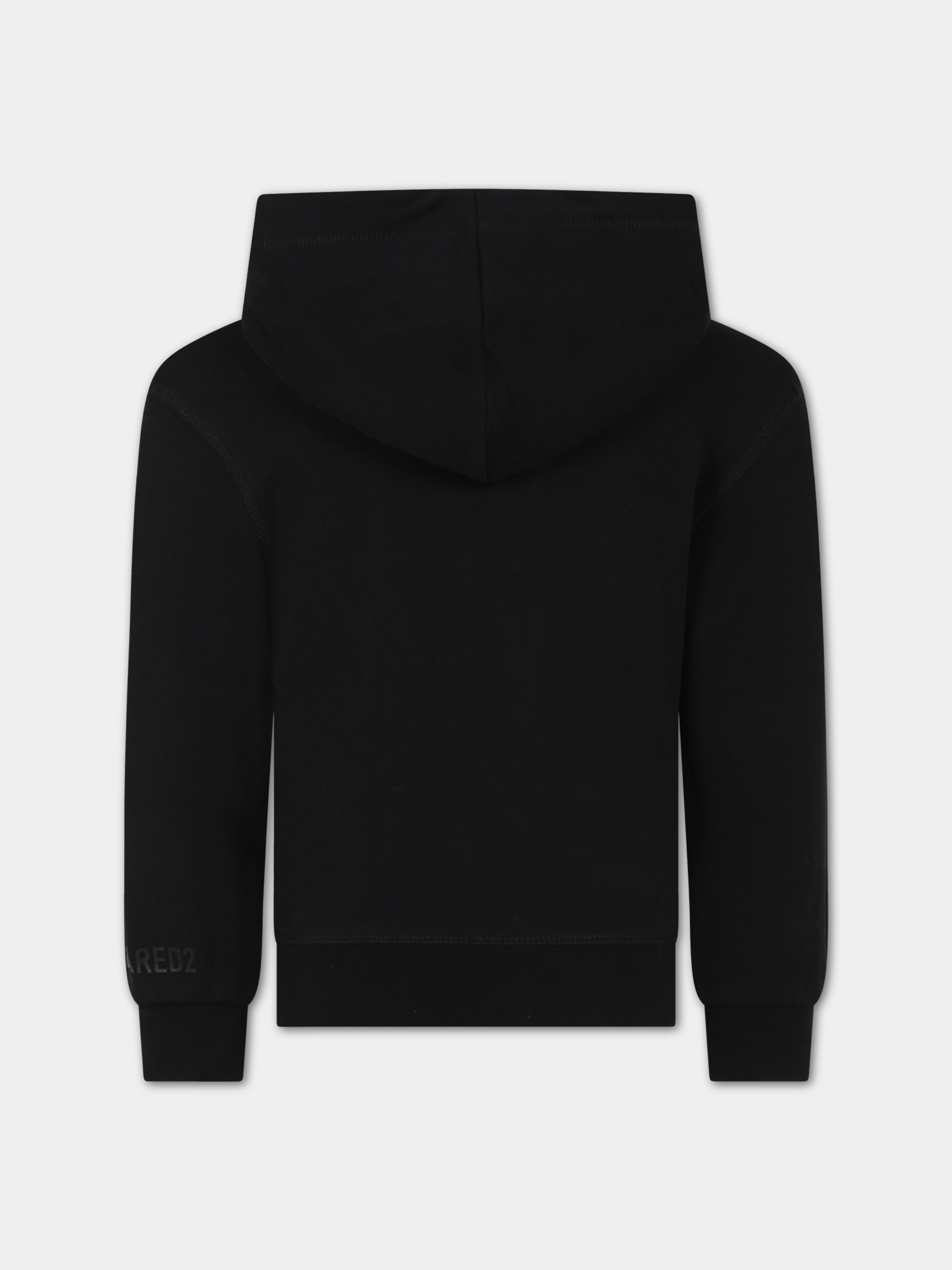 Felpa nera per bambino con scritta,Dsquared2,DQ2030 D0A22 DQ900