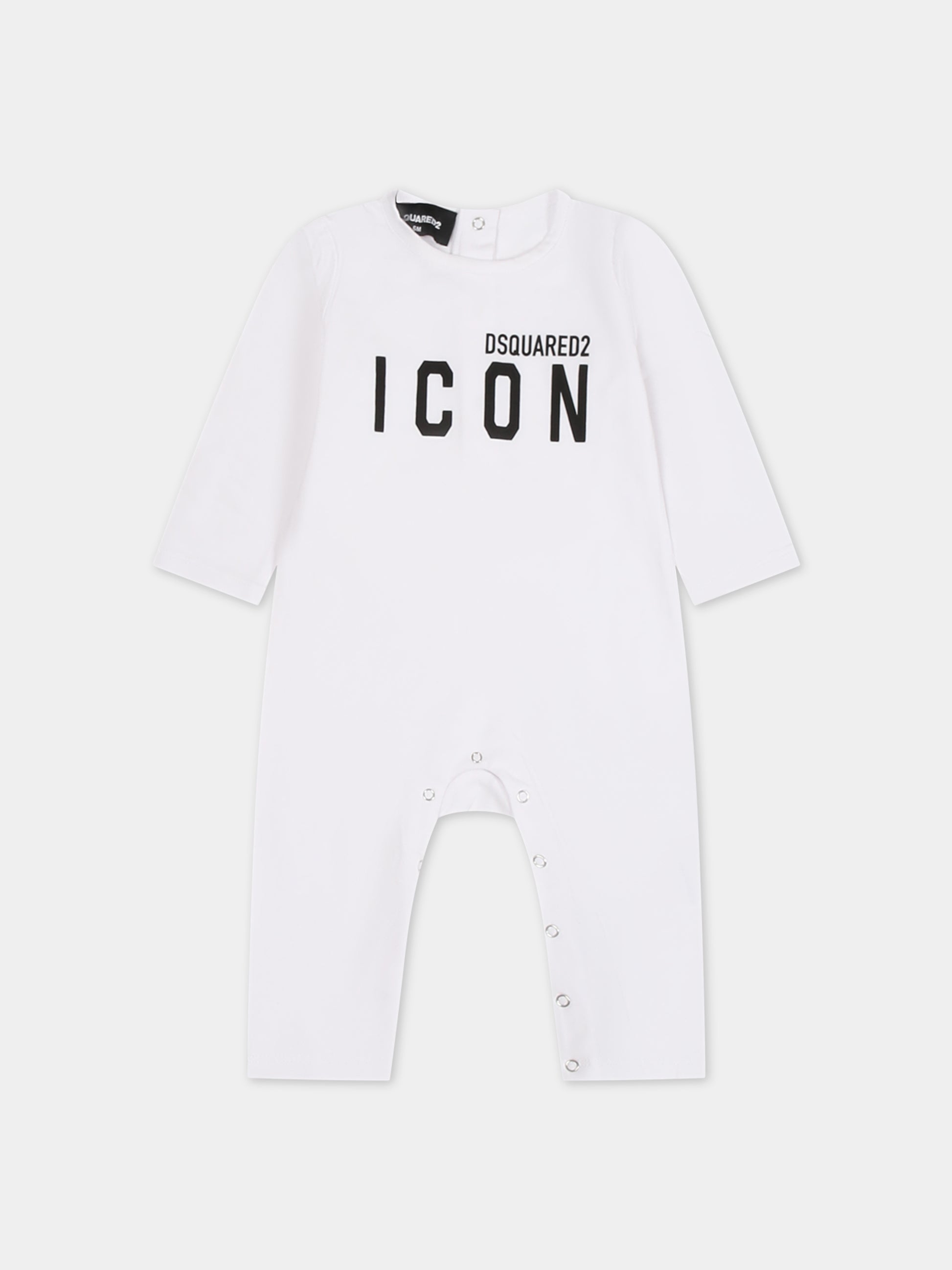 Tutina bianca per neonato con logo,Dsquared2,DQ2058 D008J DQ100