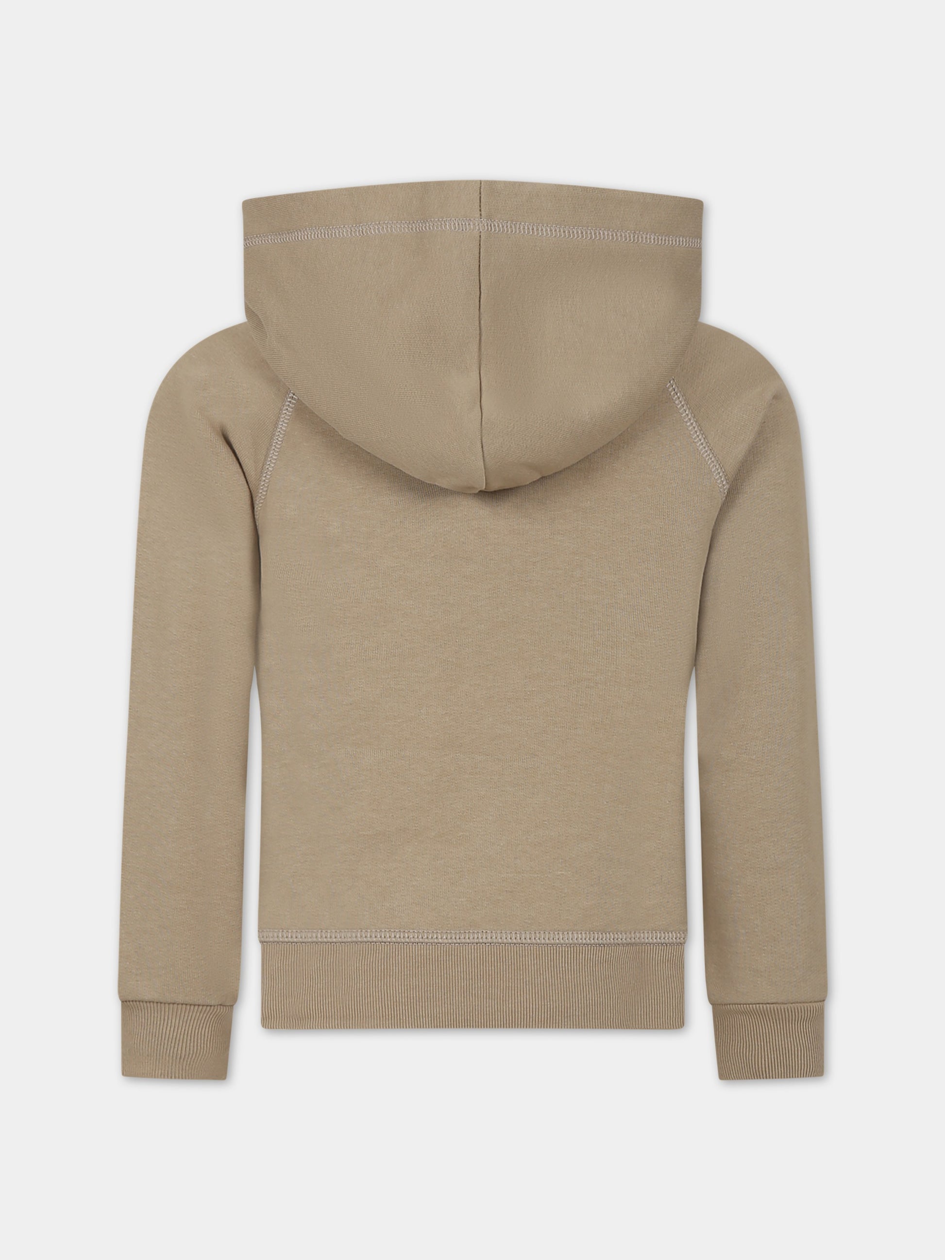 Felpa beige per bambino con logo,Dsquared2,DQ1954 D003G DQ716