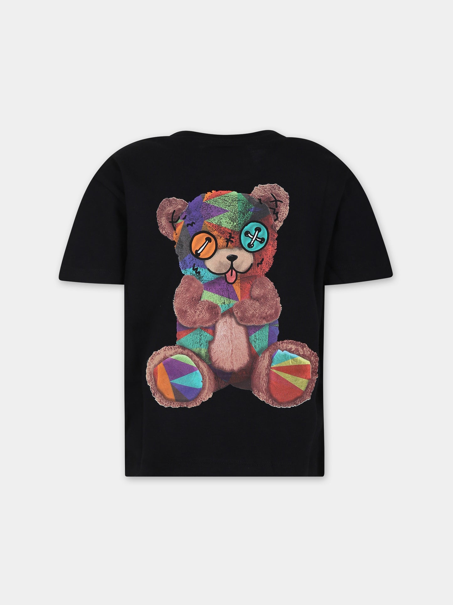 T-shirt bianca per bambini con orso e logo,Barrow,F3BKJUTH025 110