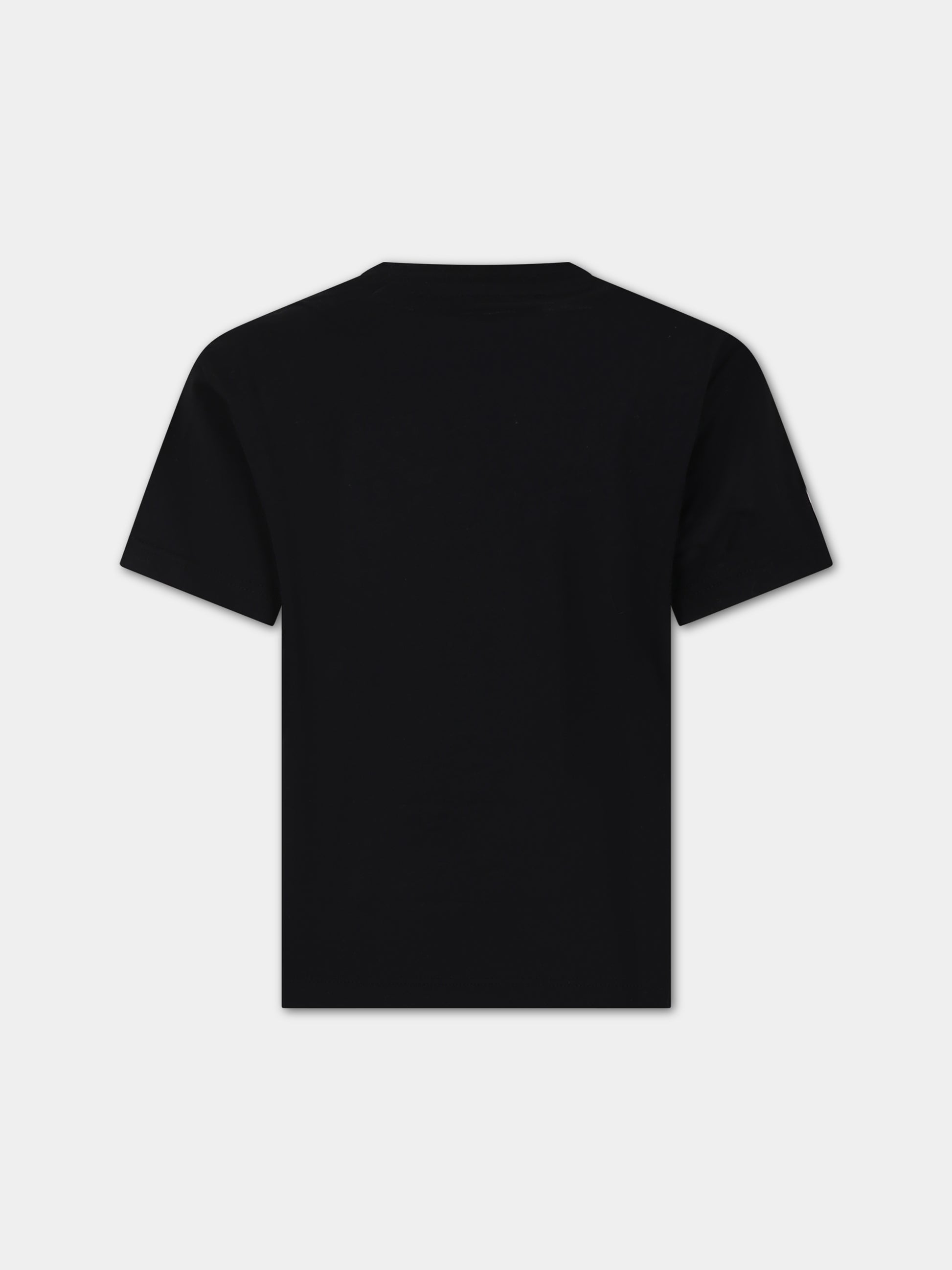 T-shirt nera per bambina con logo,Msgm Kids,F3MSJUTH012 110