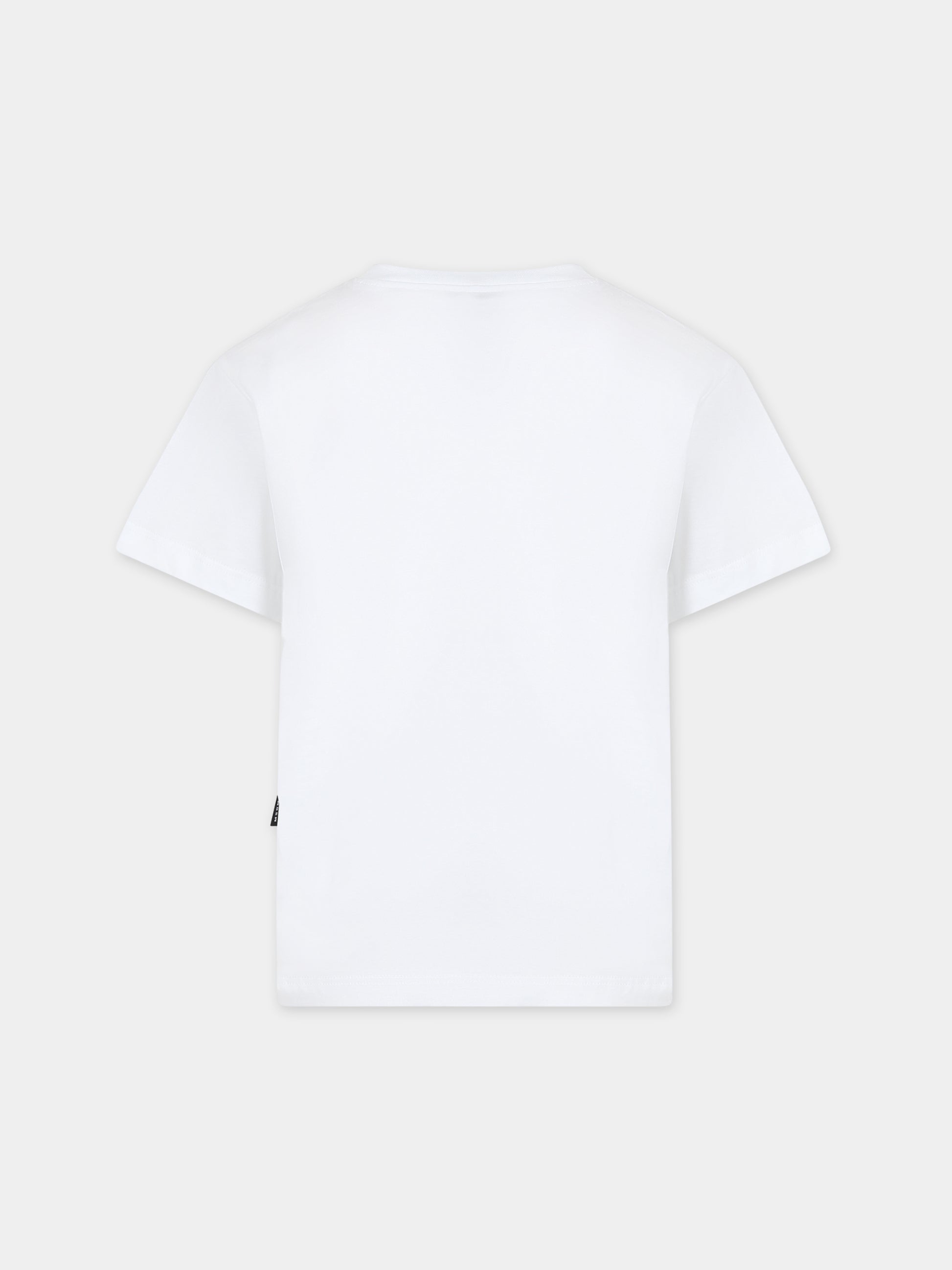 T-shirt bianca per bambini con logo,Msgm Kids,F3MSJUTH205 001