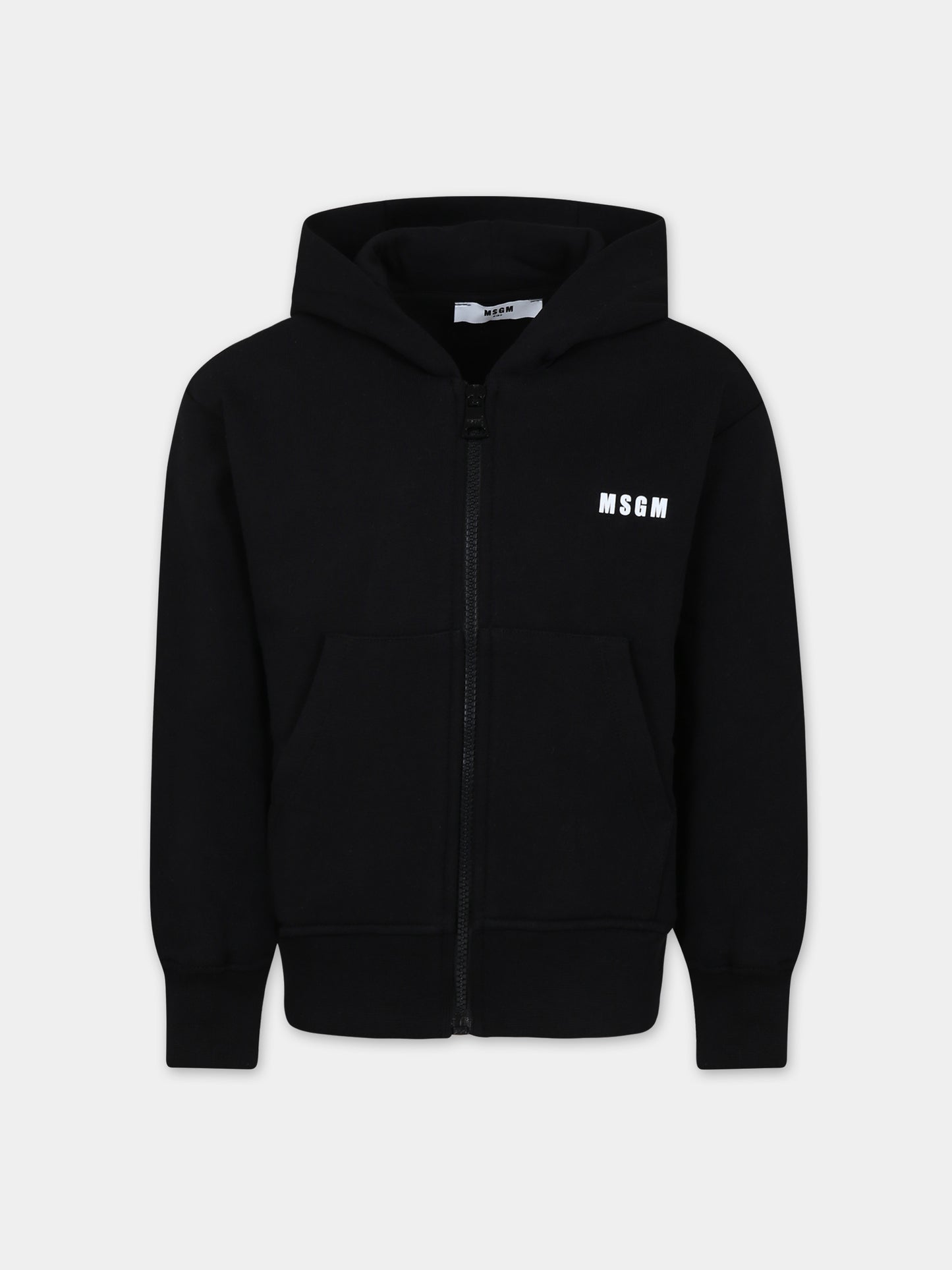 Felpa nera per bambini con logo,Msgm Kids,F3MSJUZH016 110
