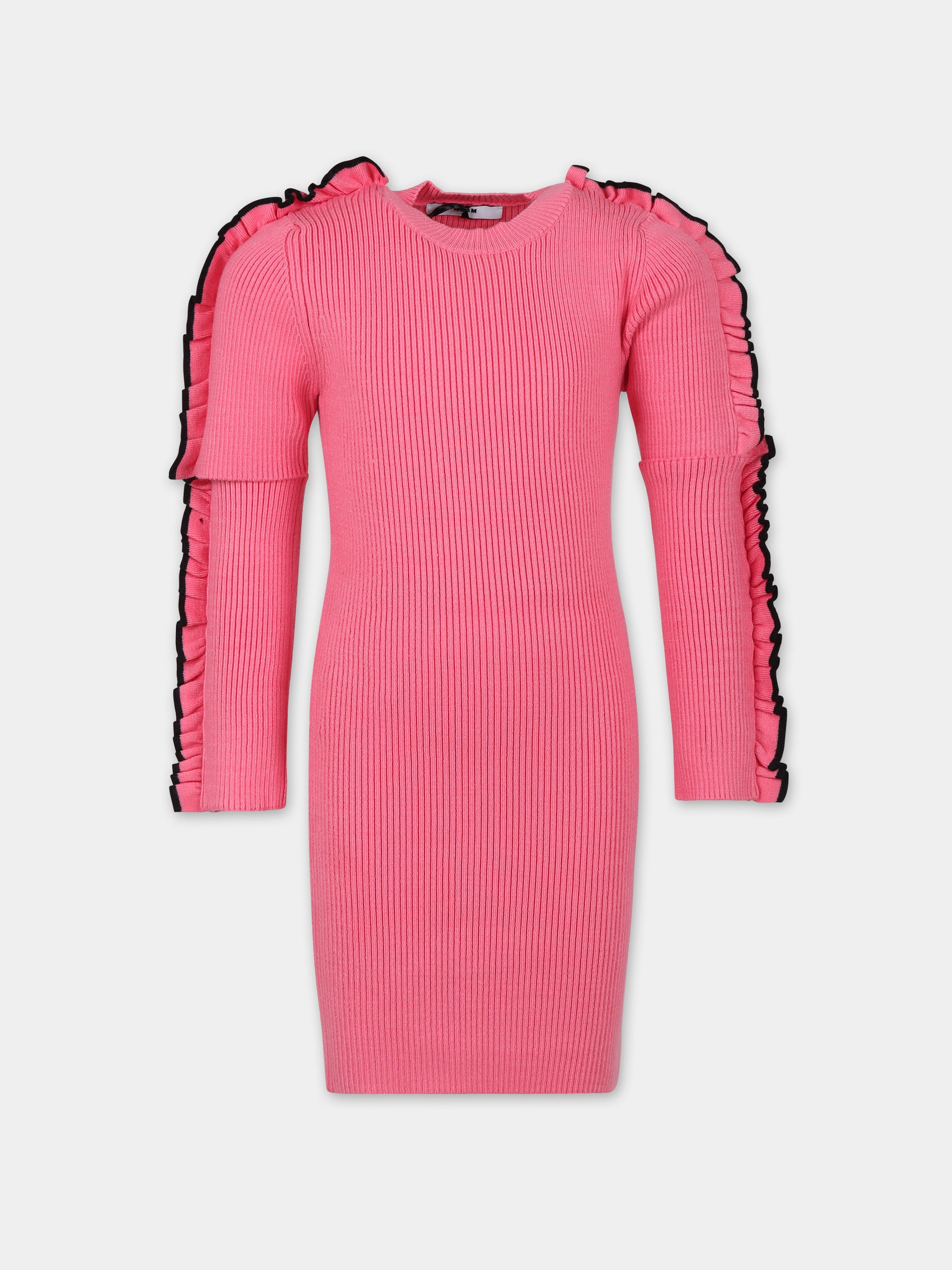 Vestito rosa per bambina con logo,Msgm Kids,F3MSJGDR124 045