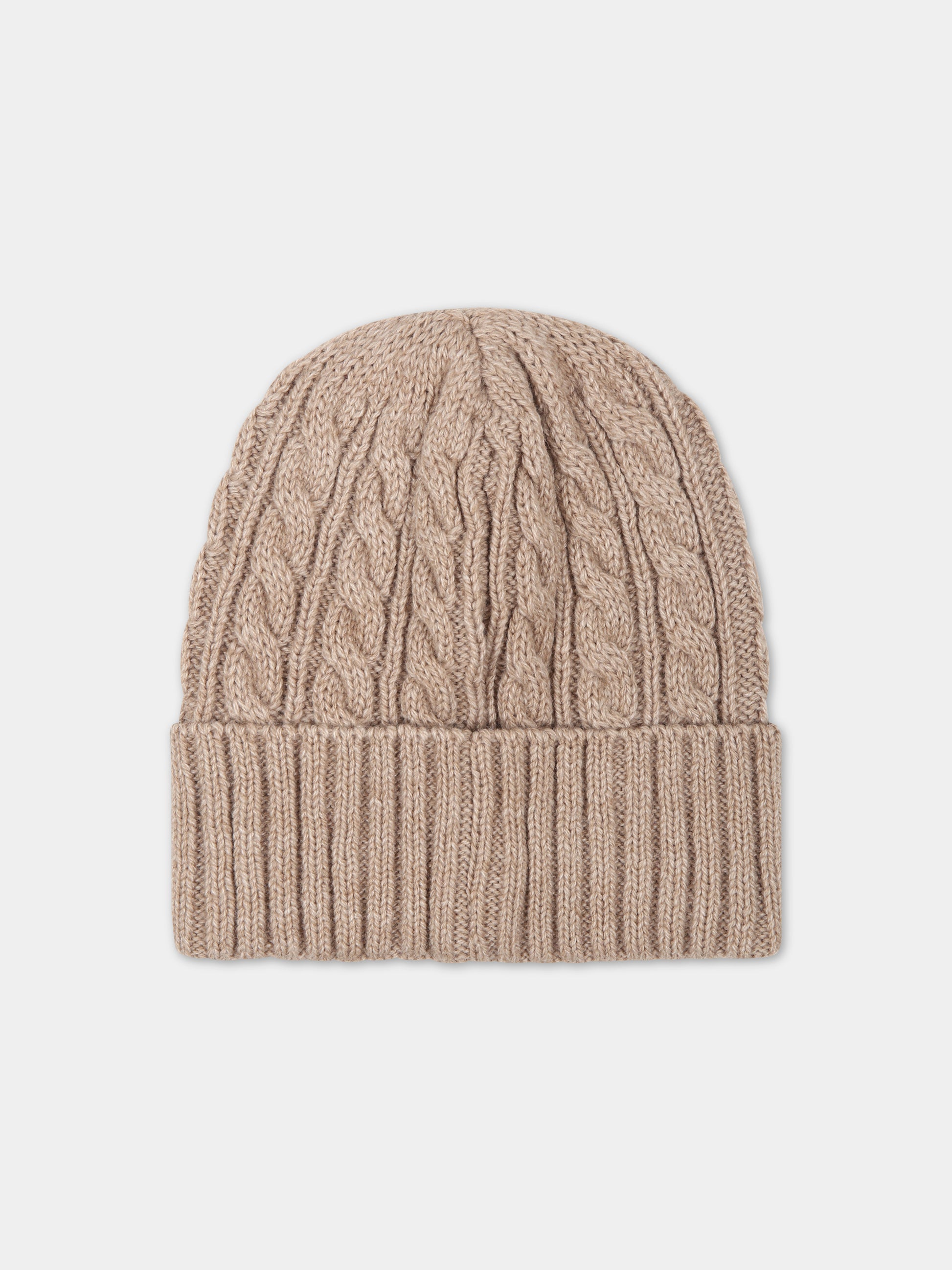 Berretto beige per bambini con logo,Msgm Kids,F3MSJUHT057 015