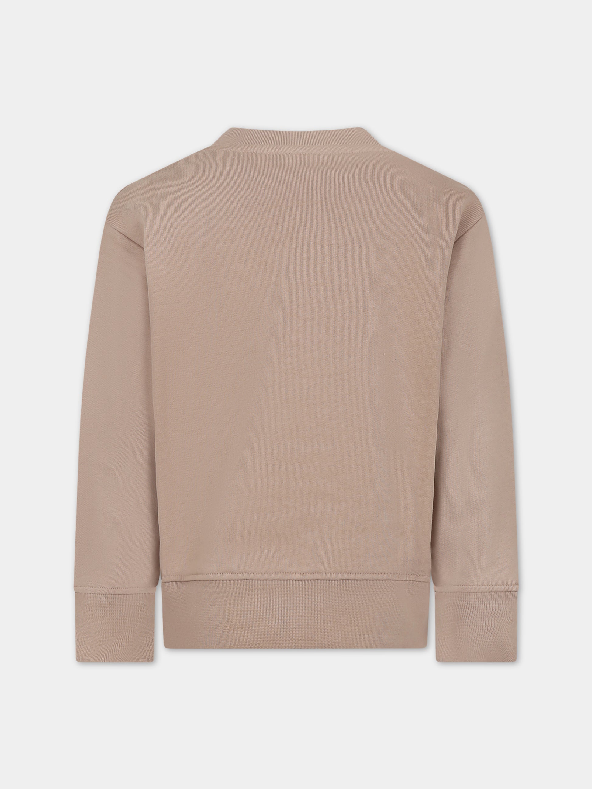 Felpa beige per bambini con logo,Msgm Kids,F3MSJUSW022 015