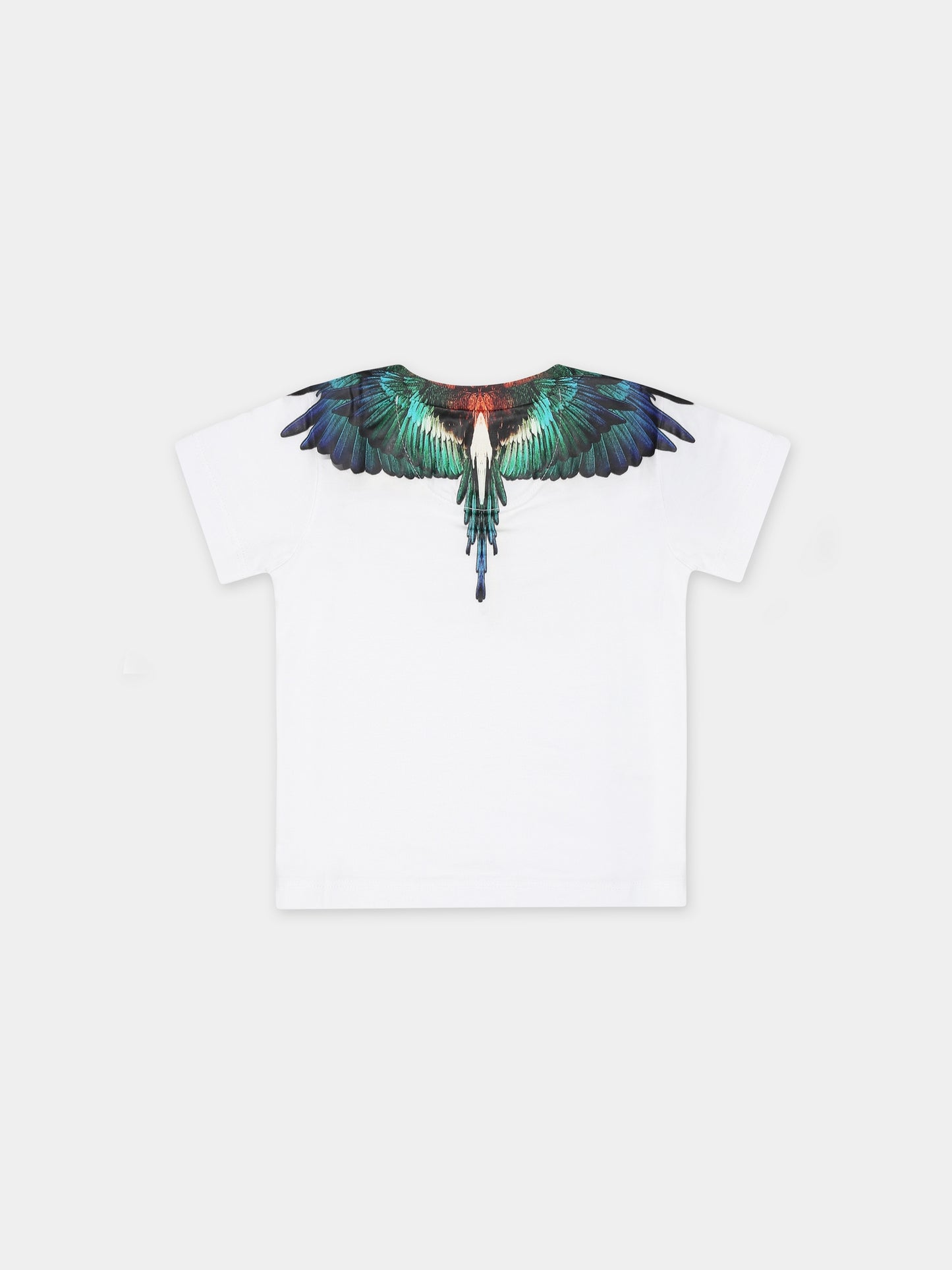 T-shirt bianca per neonato con multicolor Icon Wings,Marcelo Burlon Kids,CBXB001F23JER0010145