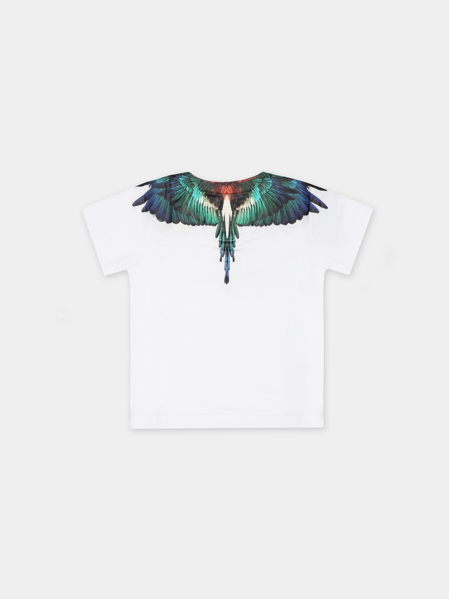 T-shirt bianca per neonato con multicolor Icon Wings,Marcelo Burlon Kids,CBXB001F23JER0010145