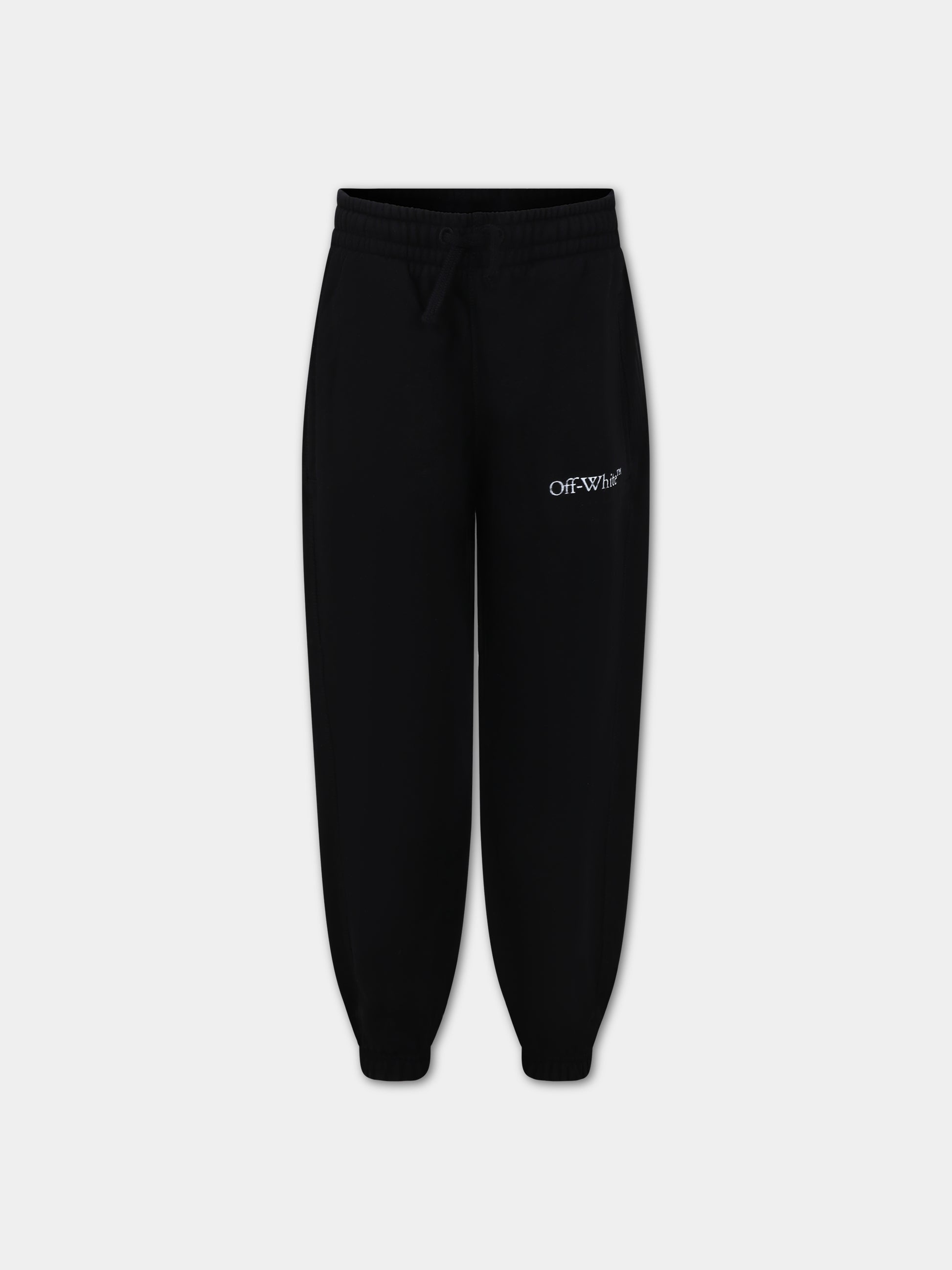 Pantaloni neri per bambino con logo,Off White,OBCH001F23FLE0021001