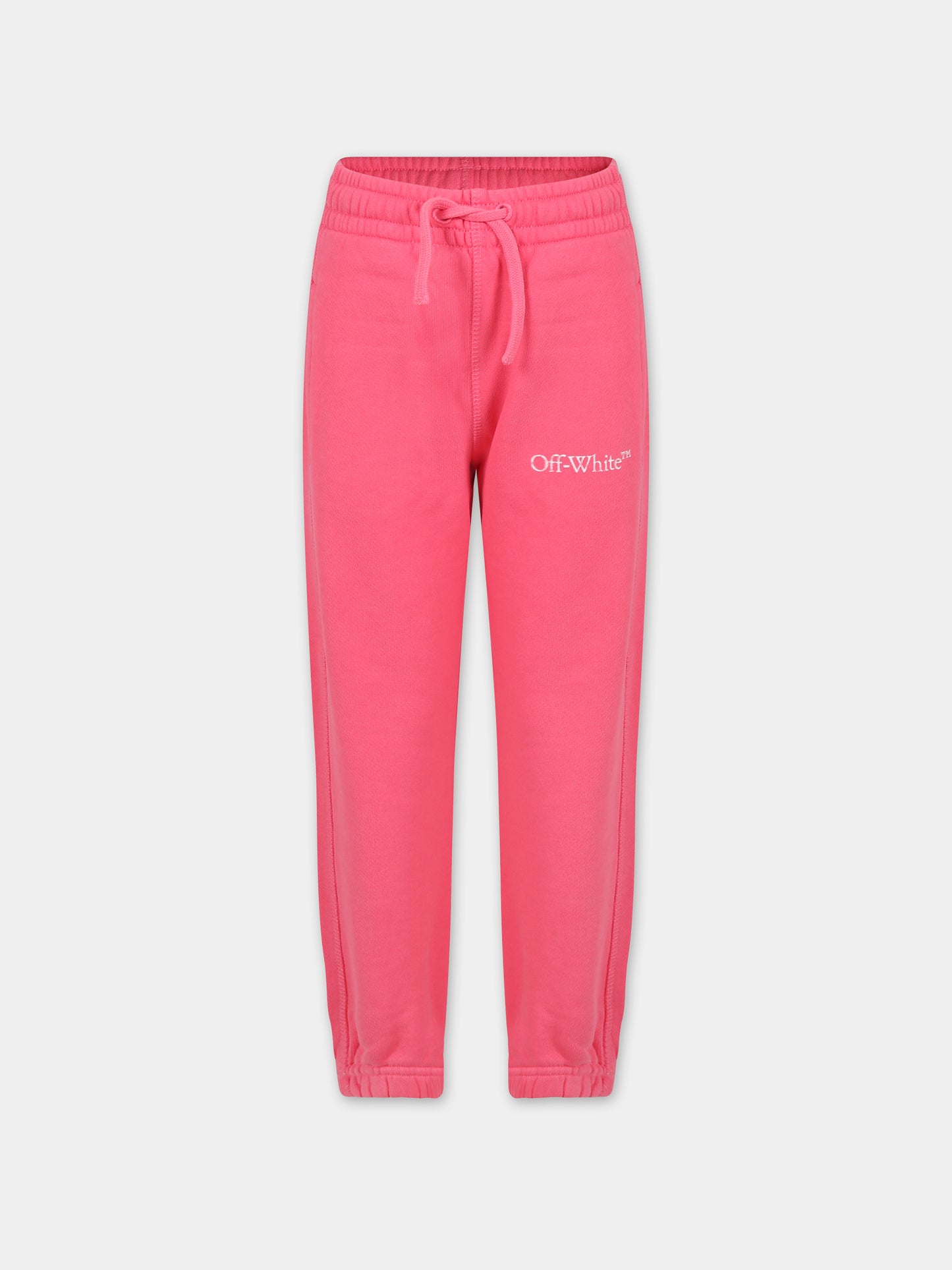 Pantaloni fucsia per bambina,Off White,OGCH001F23FLE0023201