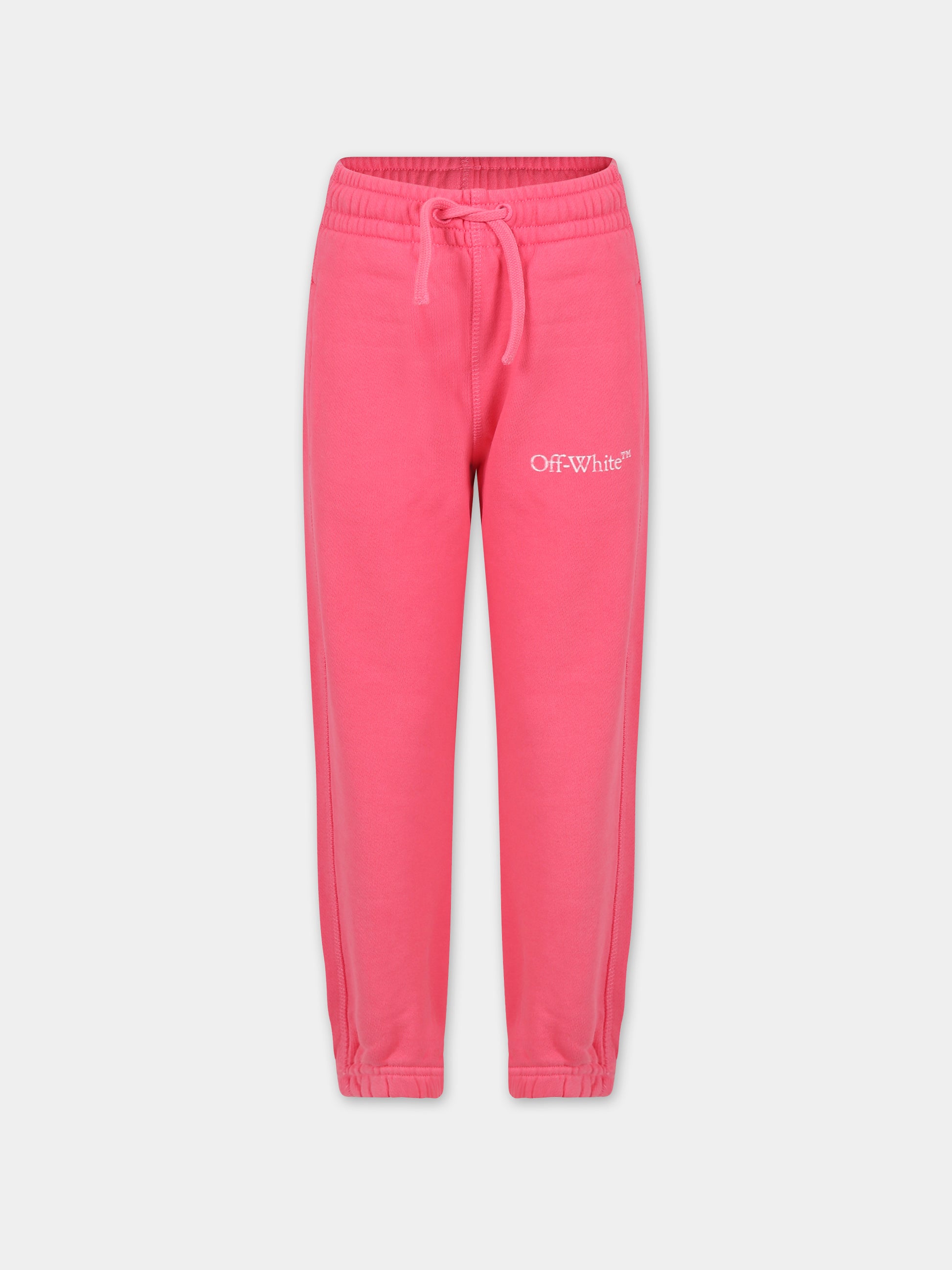 Pantaloni fucsia per bambina,Off White,OGCH001F23FLE0023201