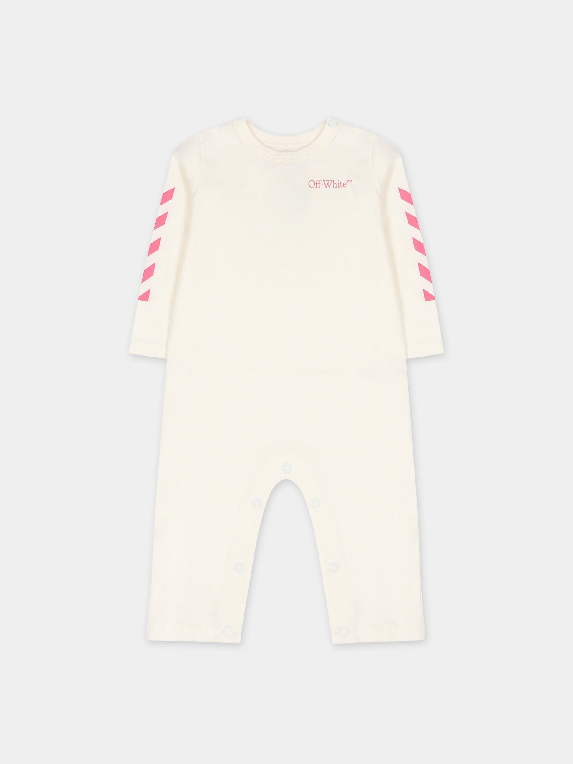 Tutina bianca per neonata con logo,Off White,OGXG001F23JER0010332