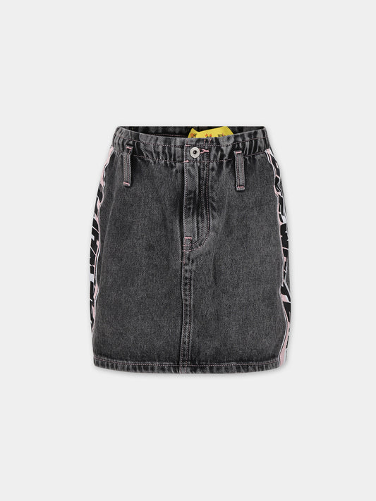 Gonna grigia per bambina,Off White,OGYF004F23DEN0010710