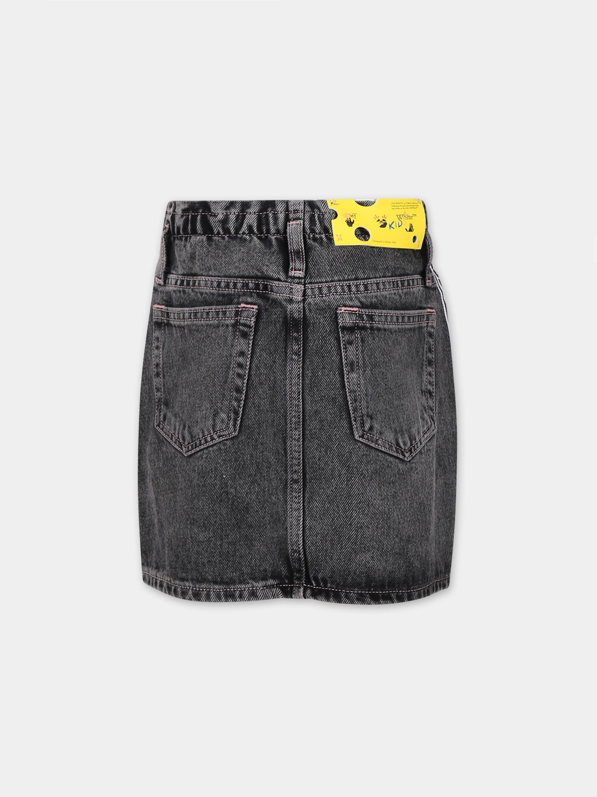 Gonna grigia per bambina,Off White,OGYF004F23DEN0010710