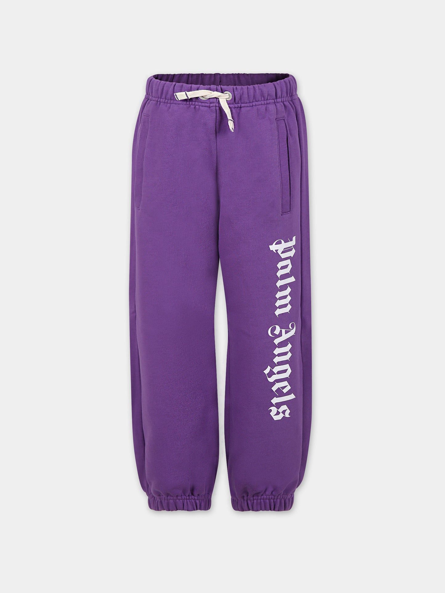 Pantaloni viola per bambini con logo,Palm Angels,PBCH008C99FLE0013701