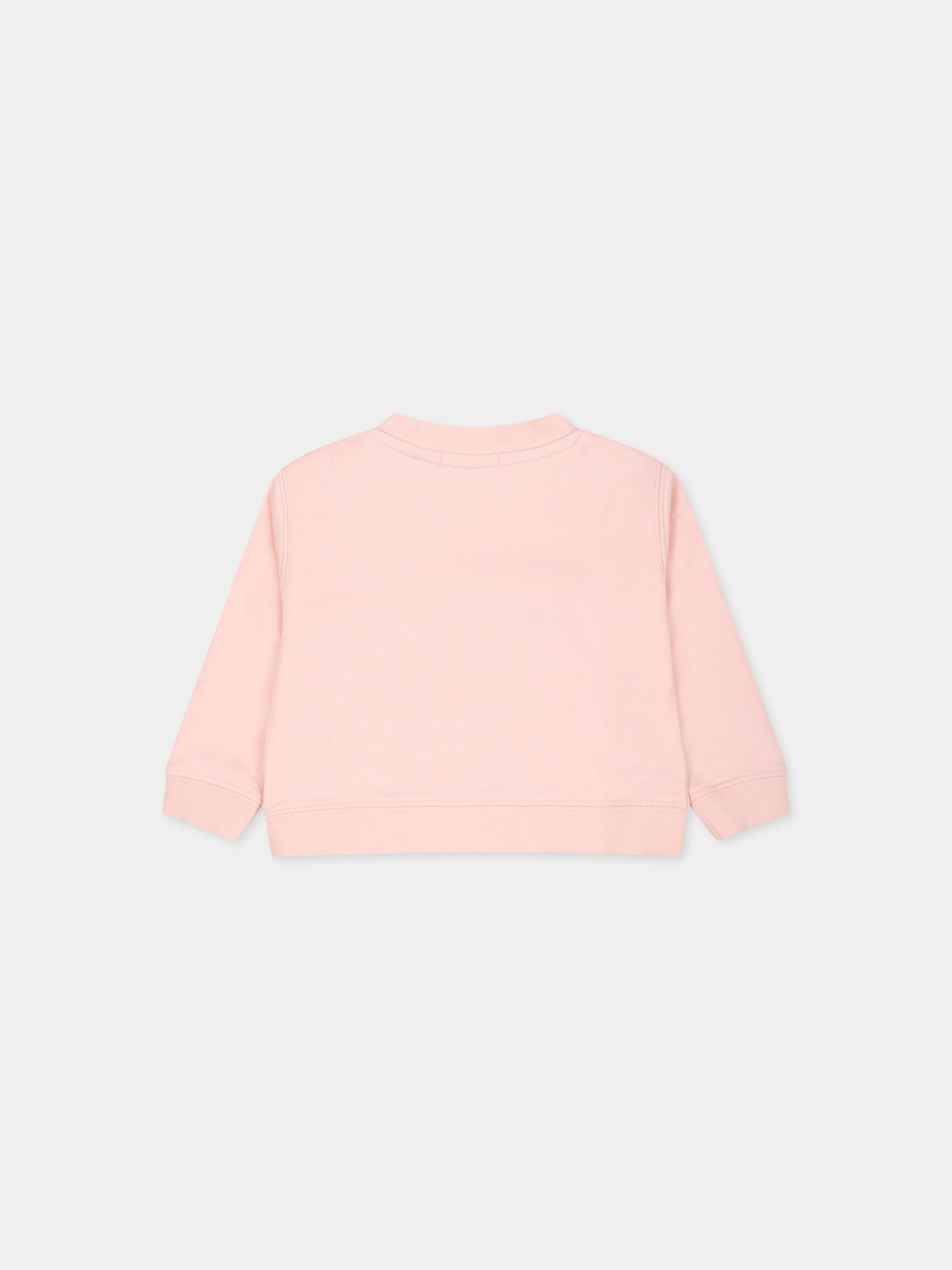 Felpa rosa per neonata con logo,Palm Angels,PGXC001F23FLE0033301