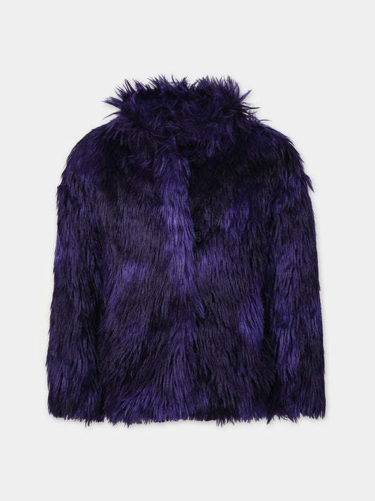 Ecopelliccia viola per bambina,Douuod Kids,DT2A40 H0039 529