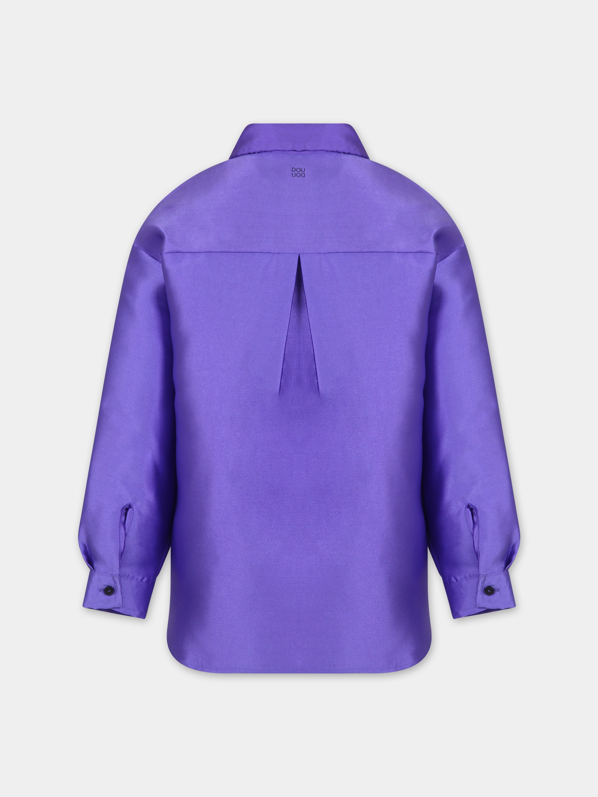 Camicia viola per bambina con logo,Douuod Kids,DT5A40 Z1687 554