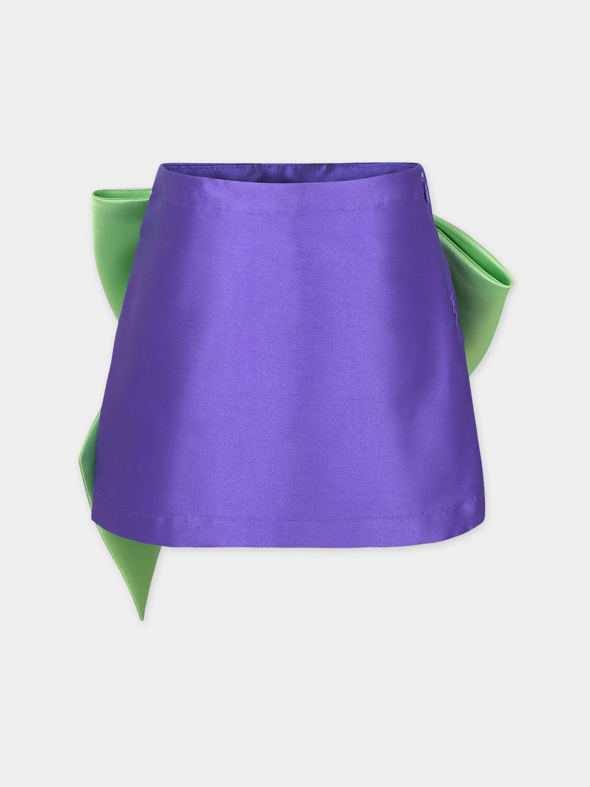 Gonna viola per bambina con fiocco,Douuod Kids,DT7A41 Z1687 554GL