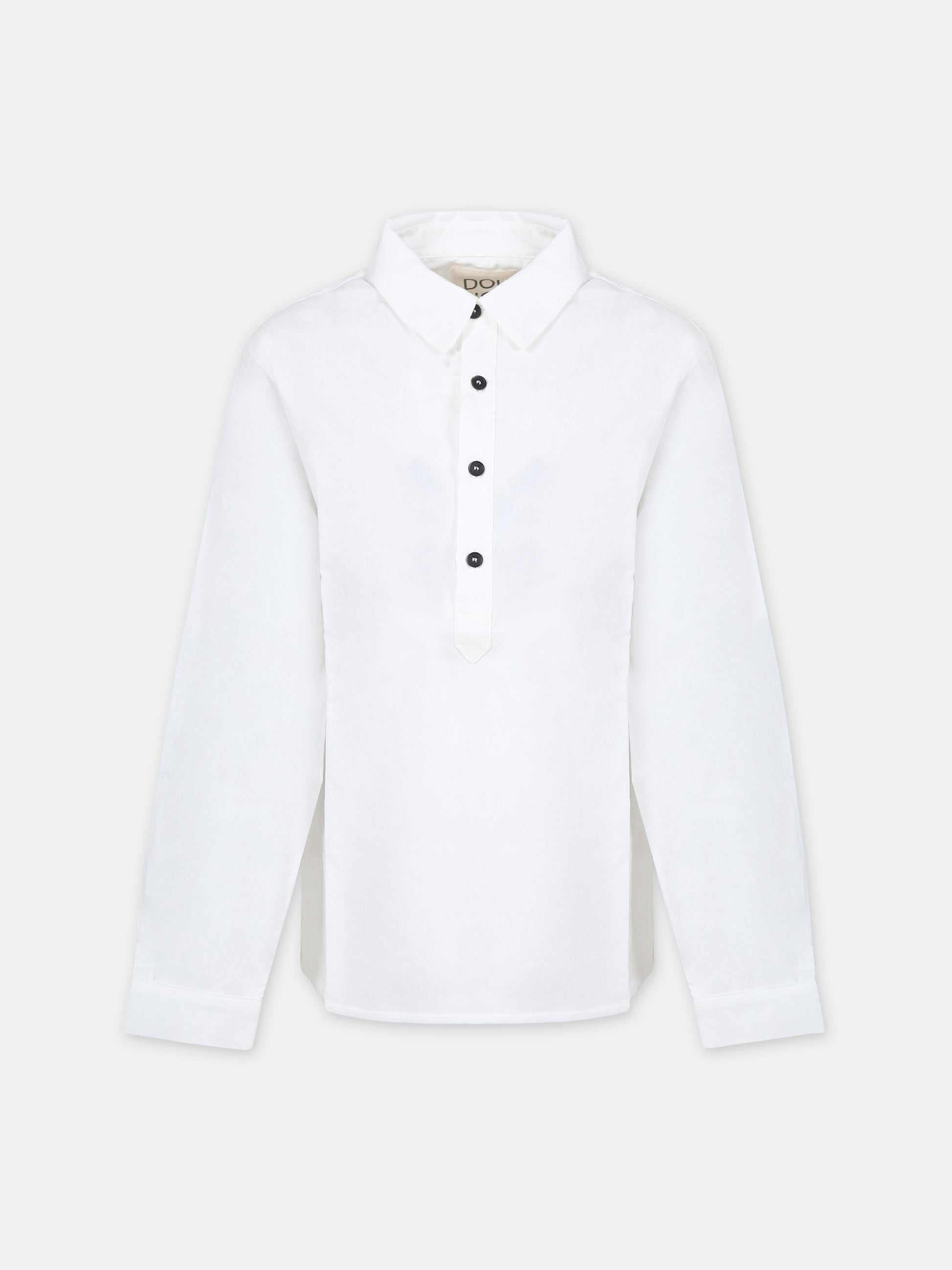 Camicia bianca per bambina con logo,Douuod Kids,DT5P00 P0342 100
