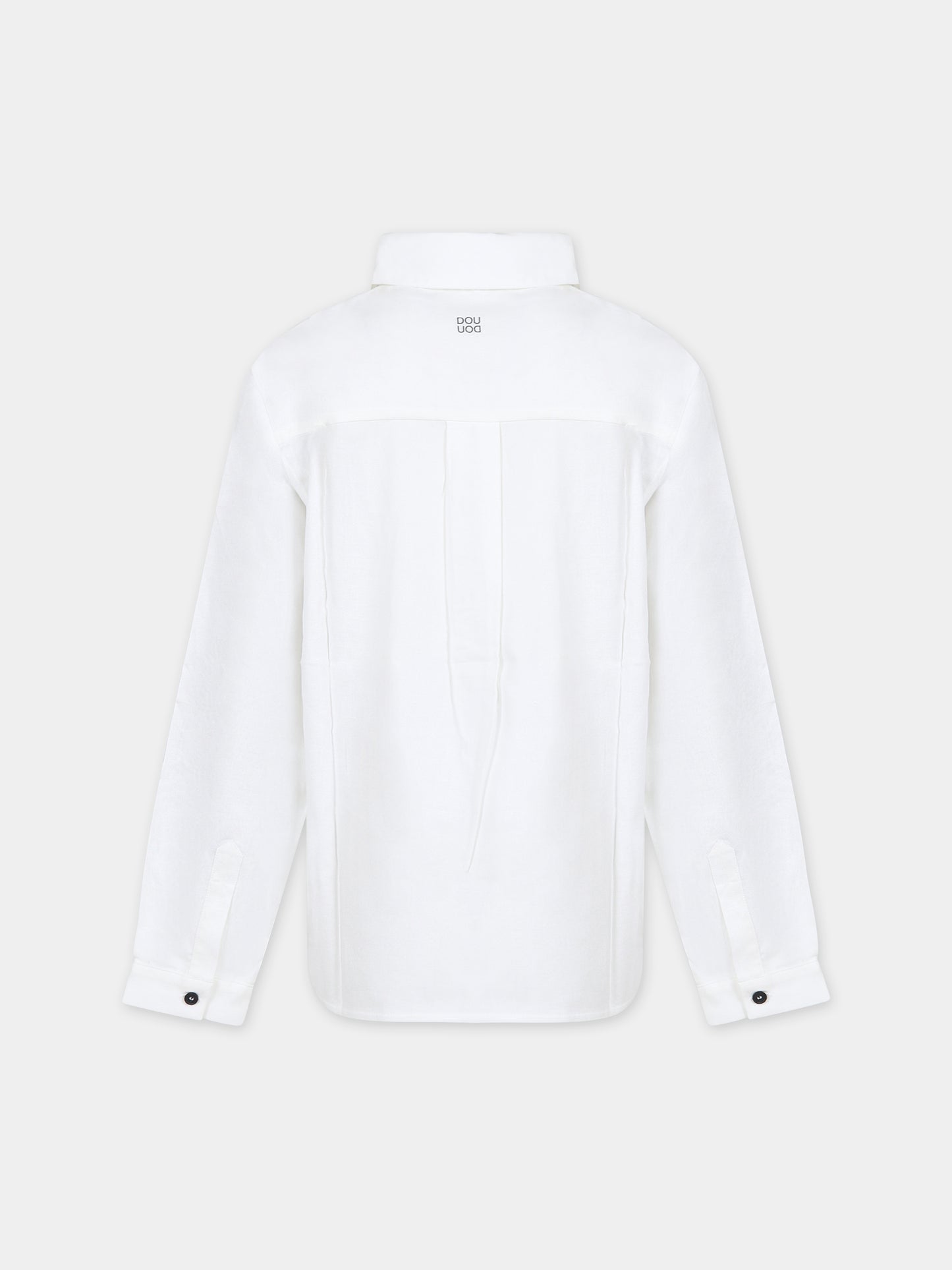 Camicia bianca per bambina con logo,Douuod Kids,DT5P00 P0342 100