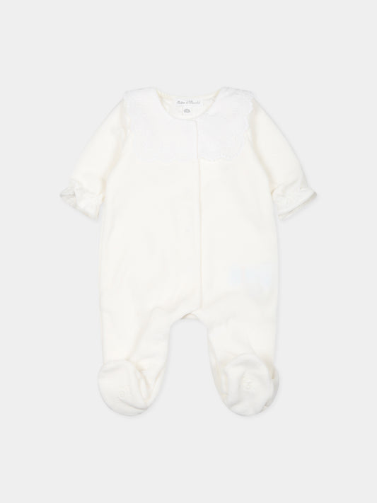 Tutina avorio per neonati con ricami,Tartine Et Chocolat,TX54000-13