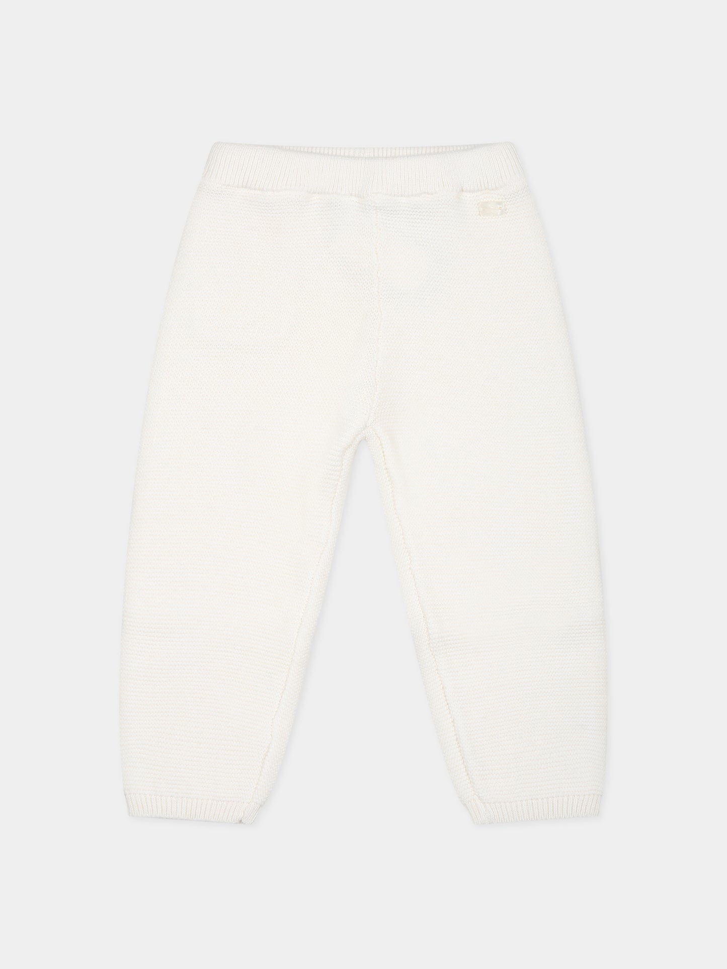 Pantaloni avorio per neonata con logo,Tartine Et Chocolat,TX22030-13