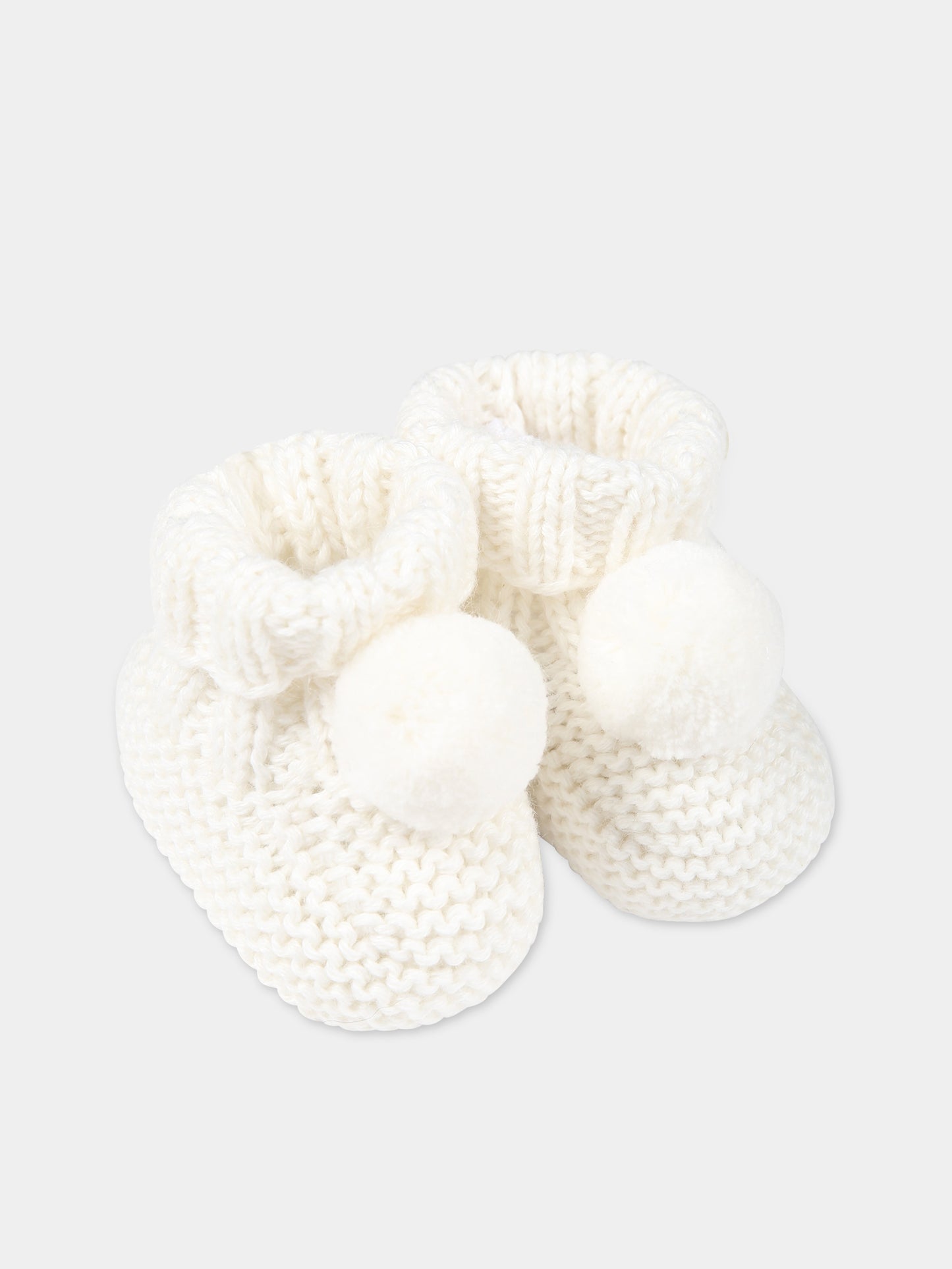 Babbucce avorio per neonati con pom pon,Tartine Et Chocolat,TX89000-13