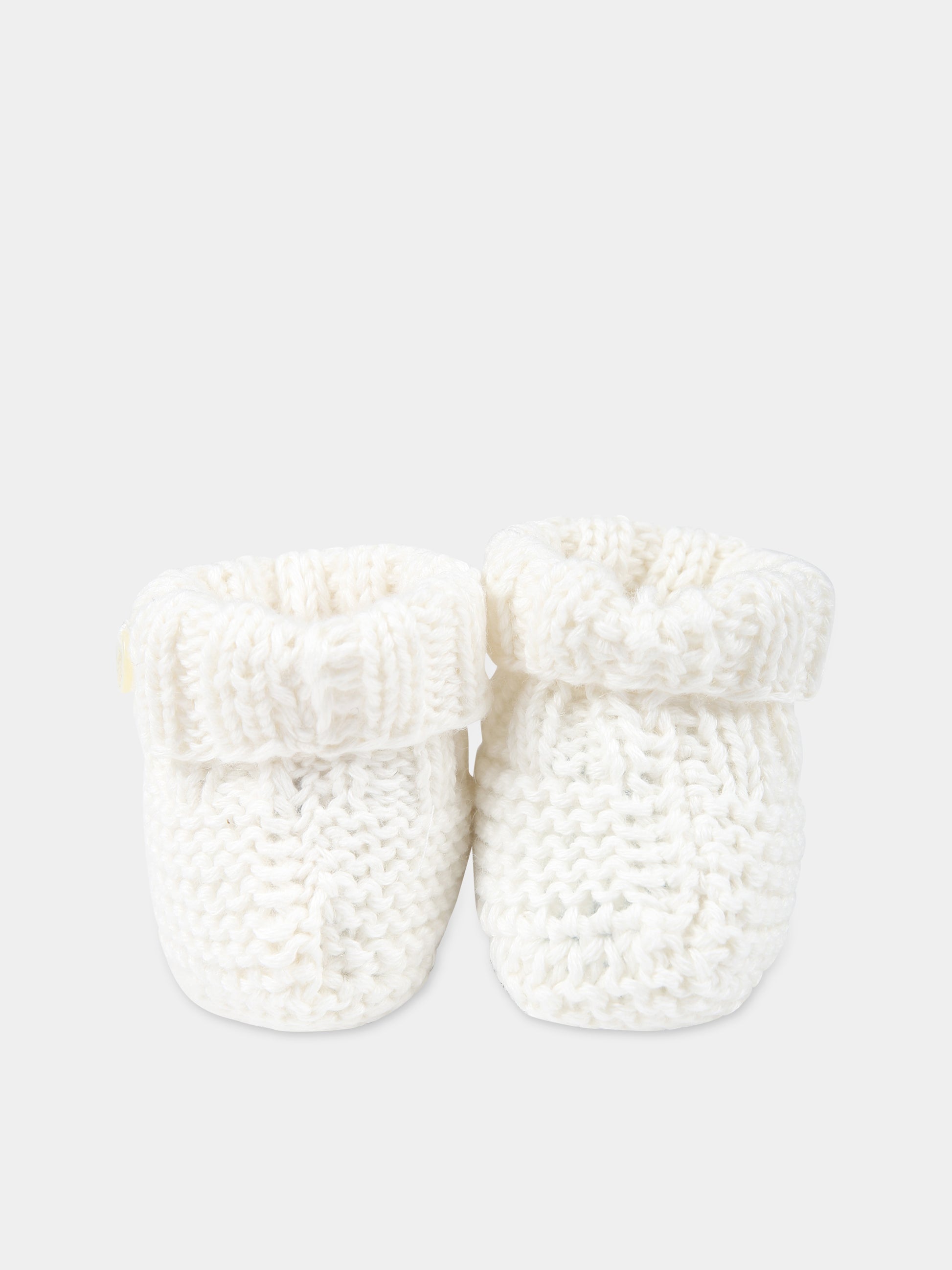 Babbucce avorio per neonati con pom pon,Tartine Et Chocolat,TX89000-13