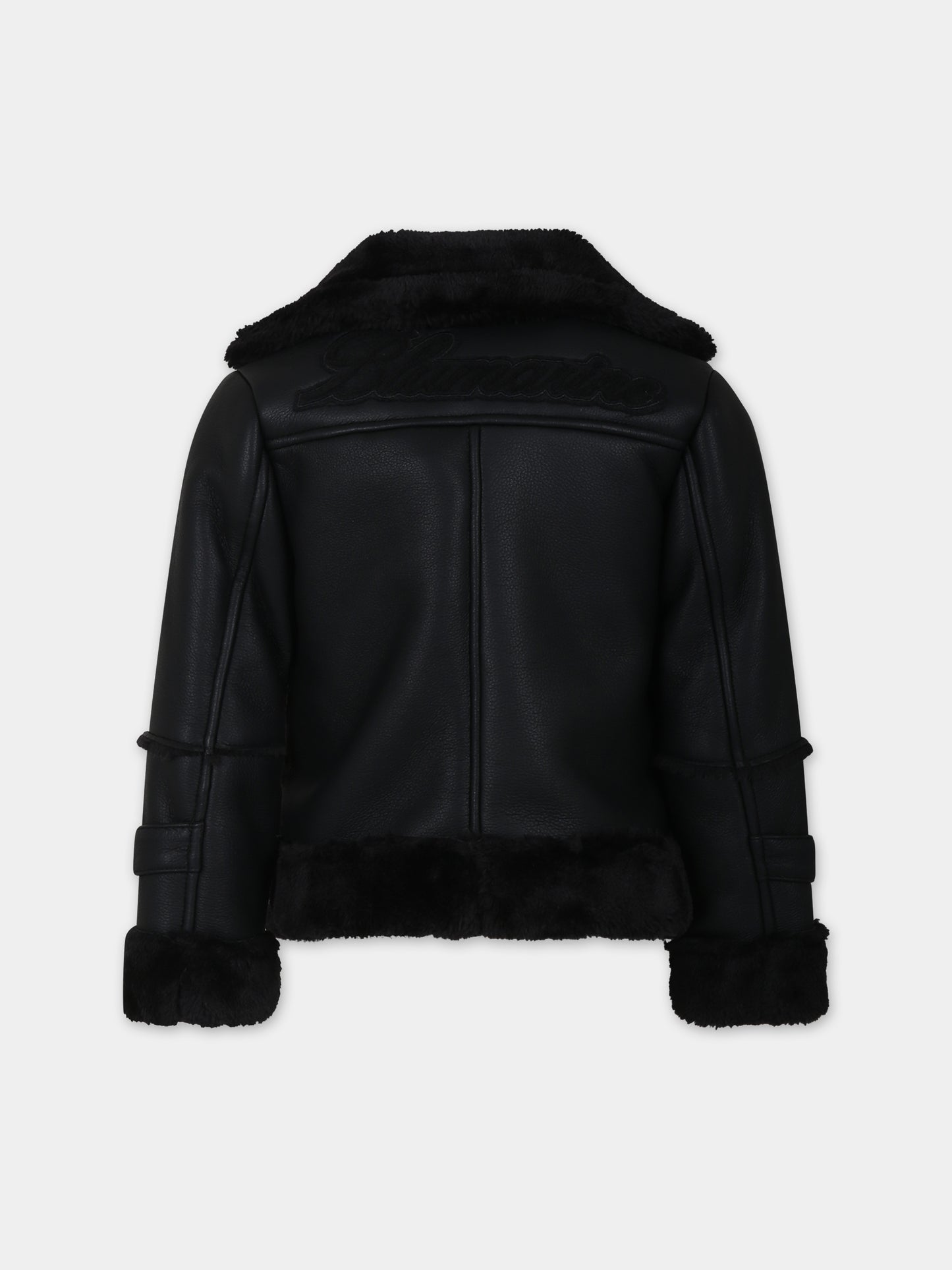 Giubbotto nero per bambina  con logo,Blumarine Baby,IF3018 22222