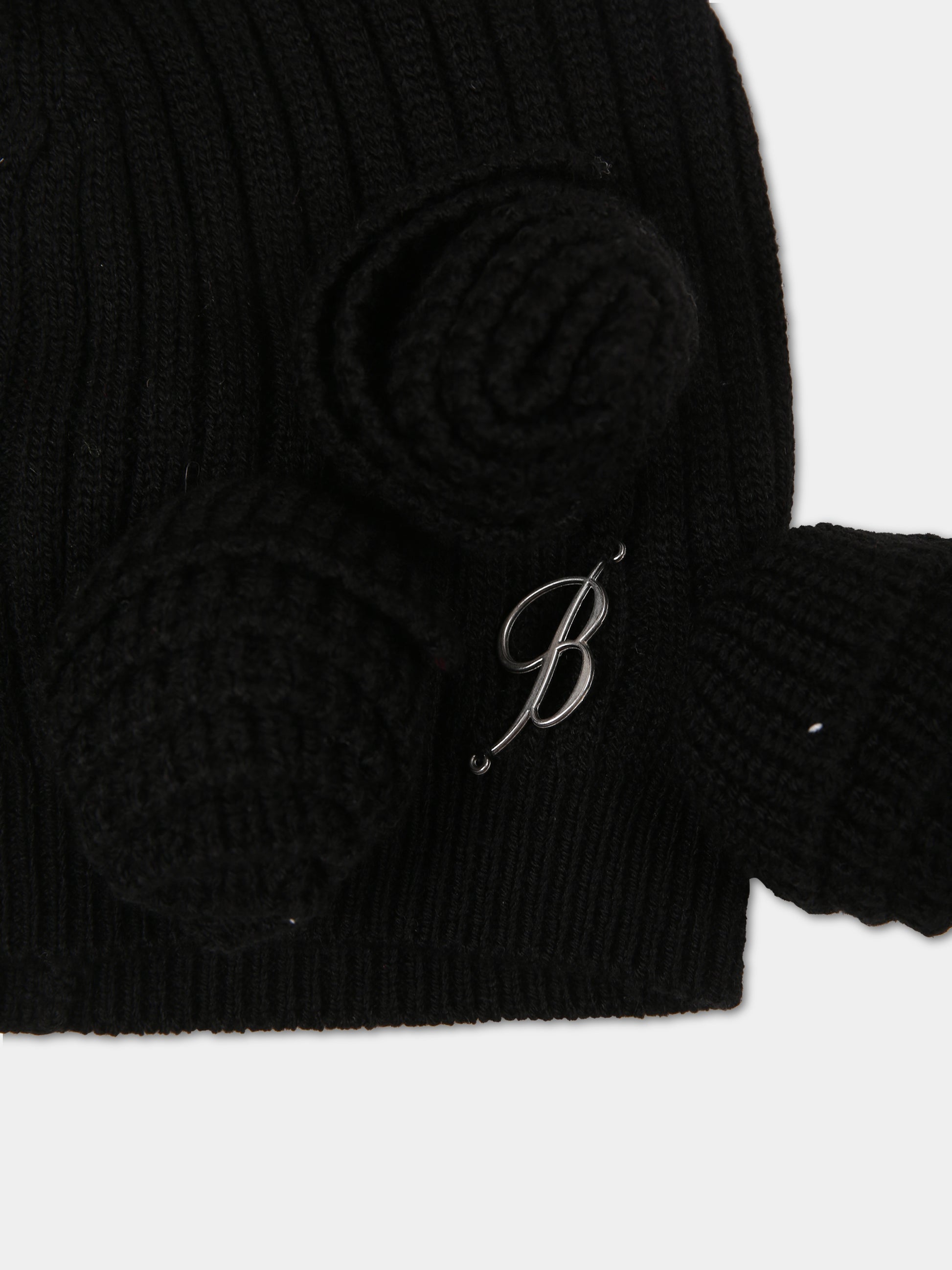 Cappello nero per bambina,Blumarine Baby,IF3180 22222