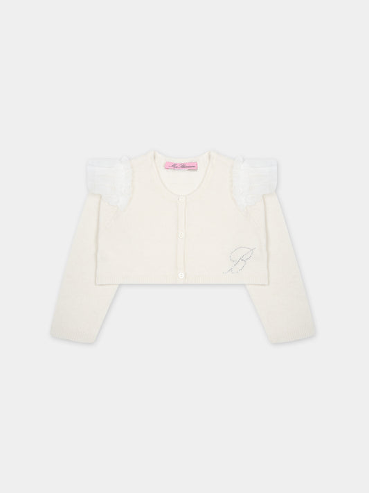 Vestito bianco per neonata con logo,Blumarine Baby,IF3115 10602