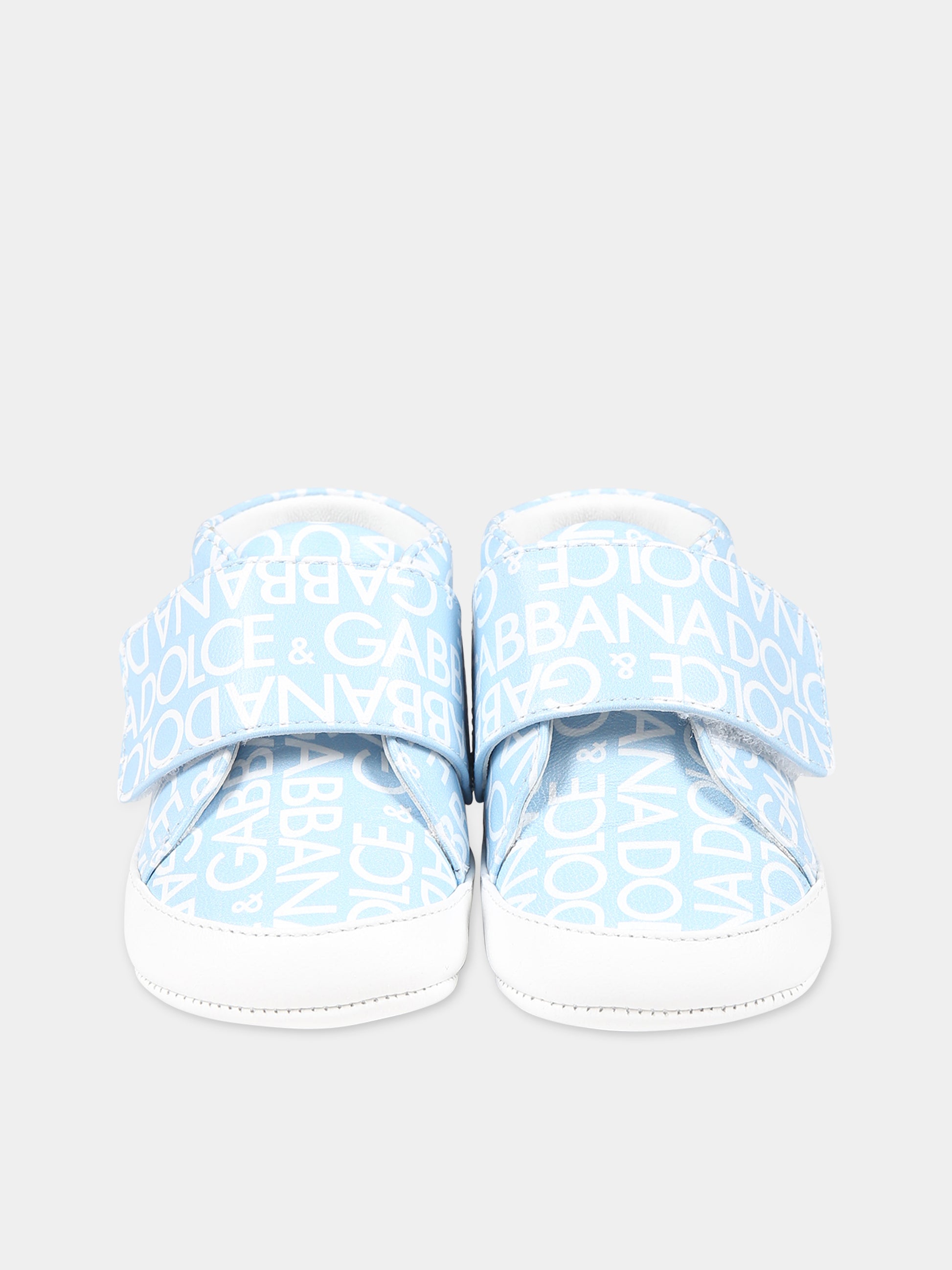 Sneakers celesti per neonato con logo,Dolce & Gabbana Kids,DK0130 AX179 HCXCA