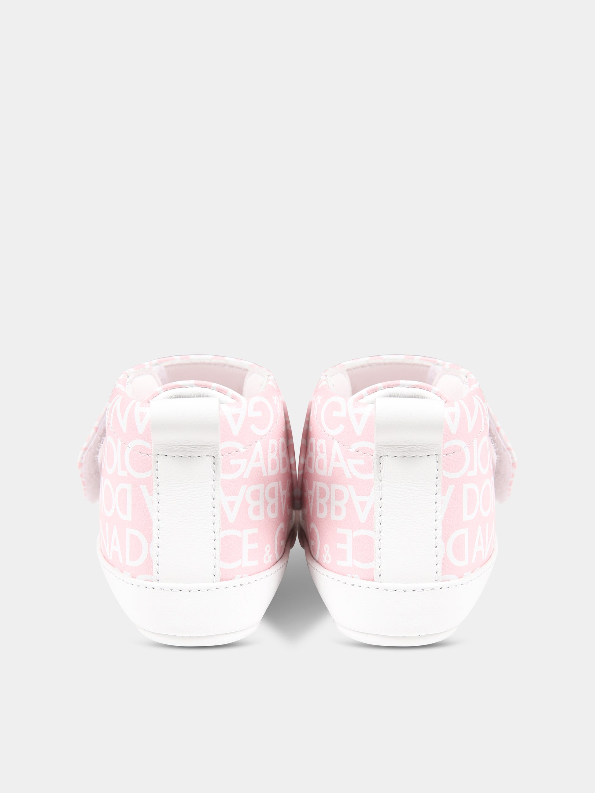 Sneakers rosa per neonata con logo,Dolce & Gabbana Kids,DK0130 AX179 HFXCA