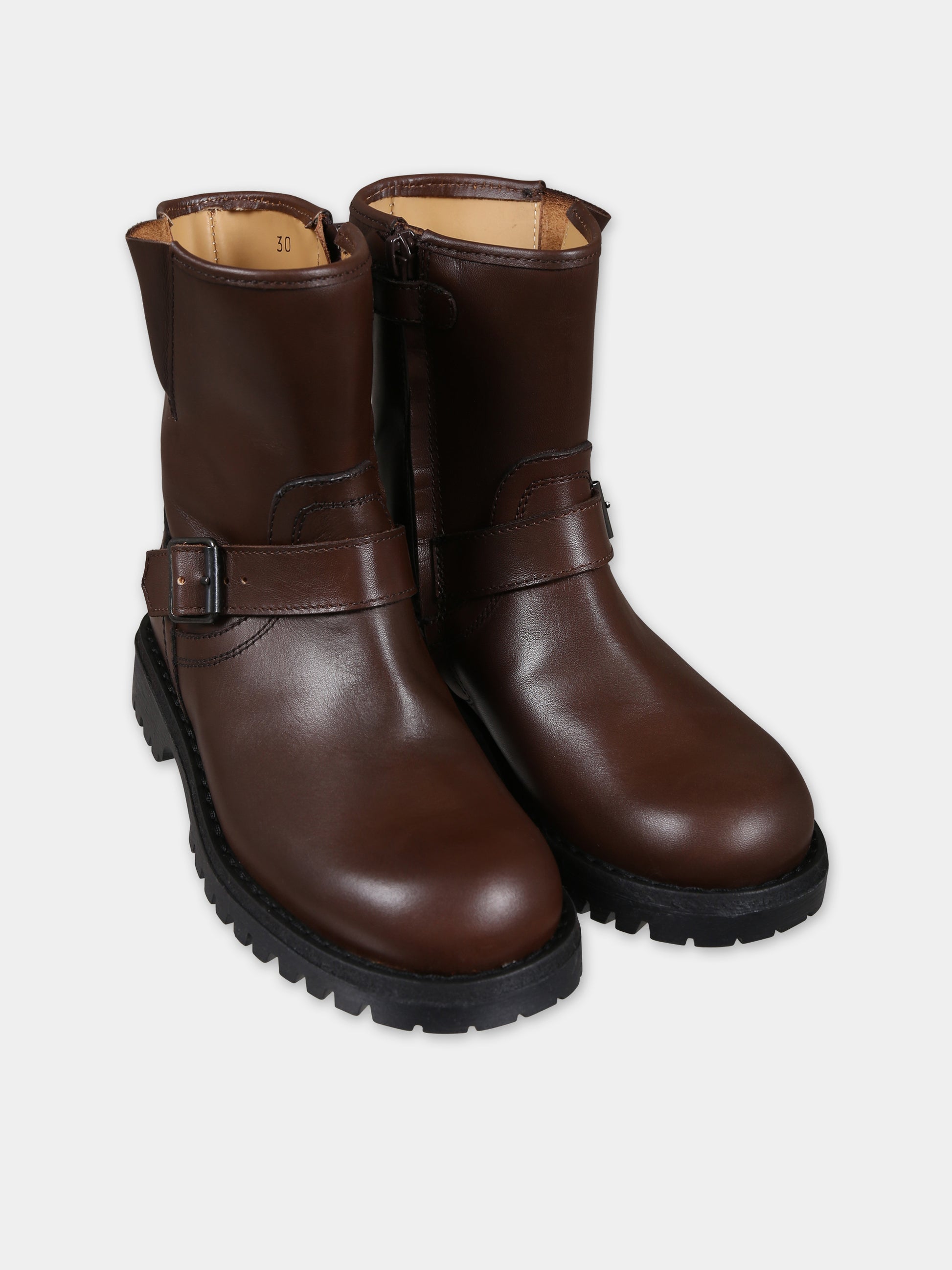 Stivaletti marroni per bambini,Gallucci Kids,J05057AMBM6517