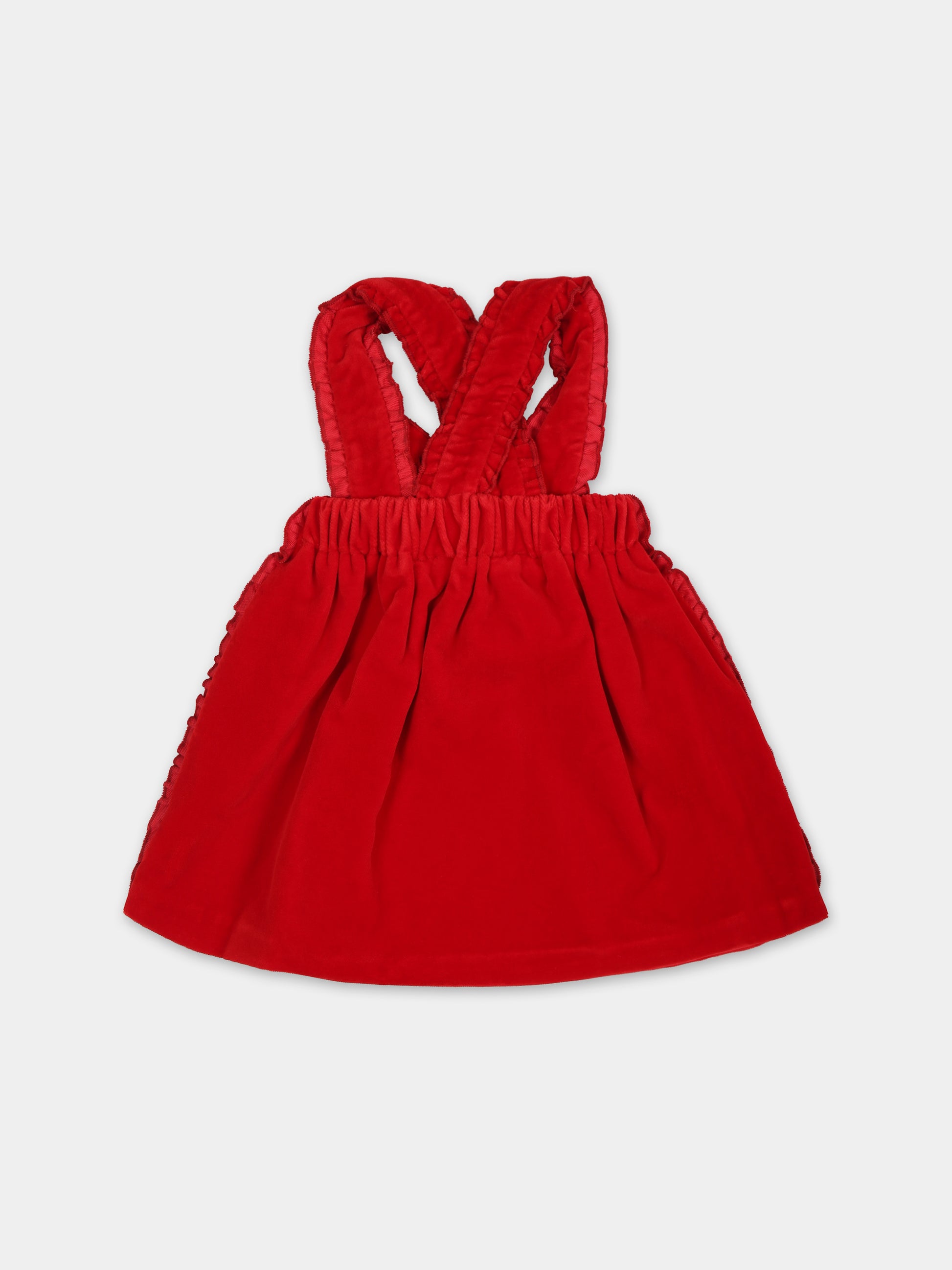 Gonna rossa per neonata con fiocco,La Stupenderia,TBGN52V28