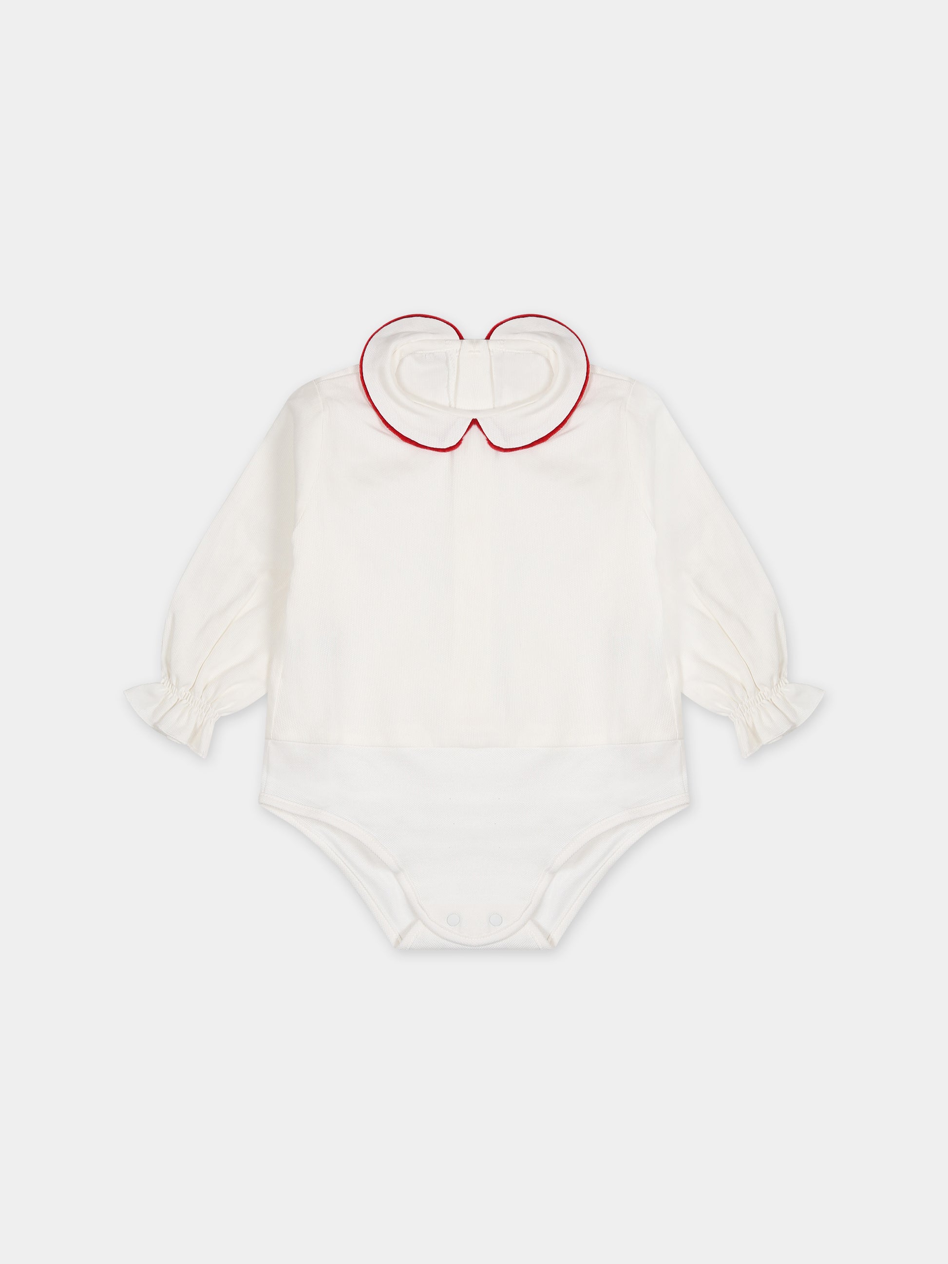 Camicia bianca per neonata,La Stupenderia,BBD54RED