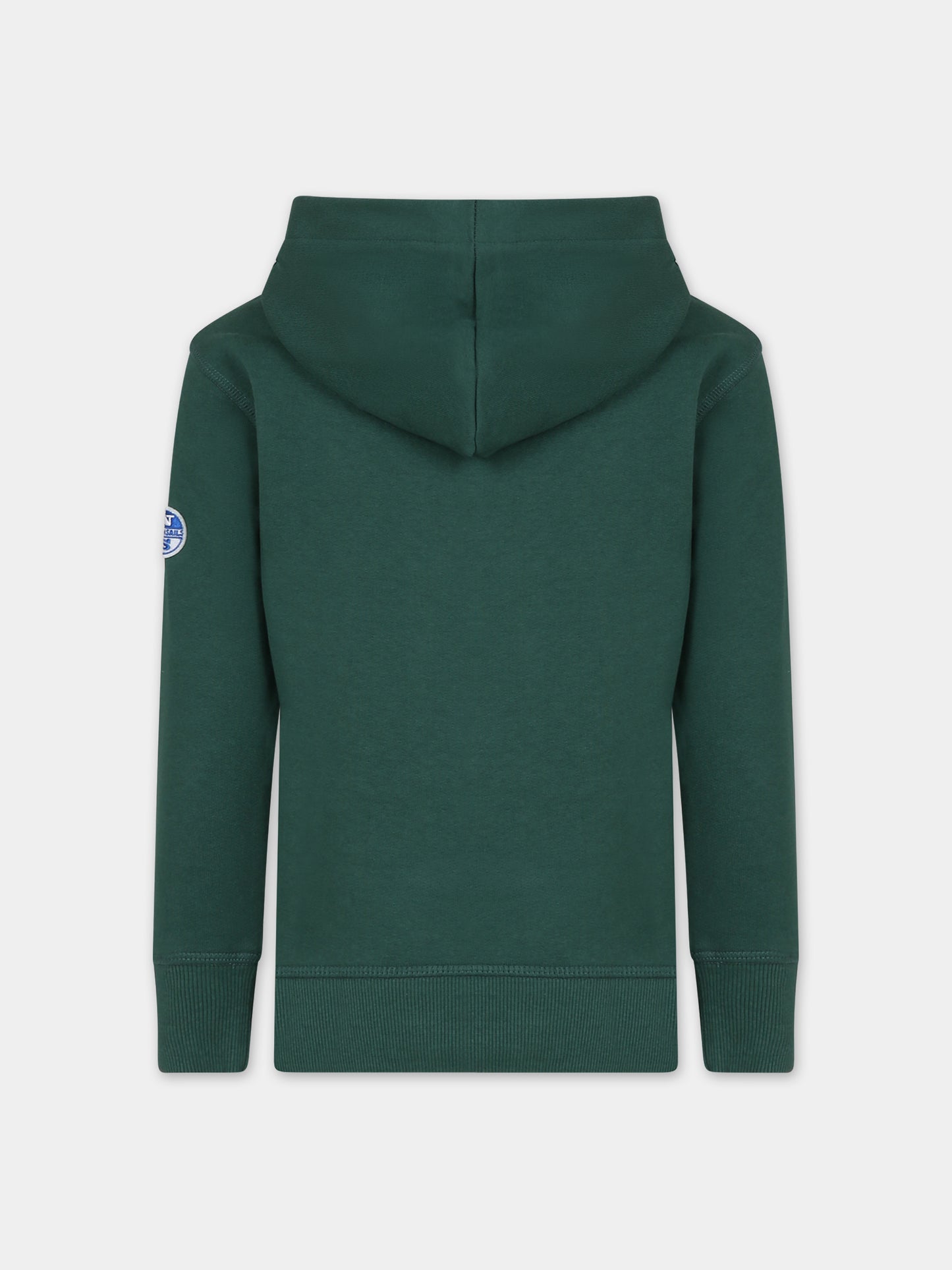 Felpa verde per bambino con logo,North Sails,794430 000 0403