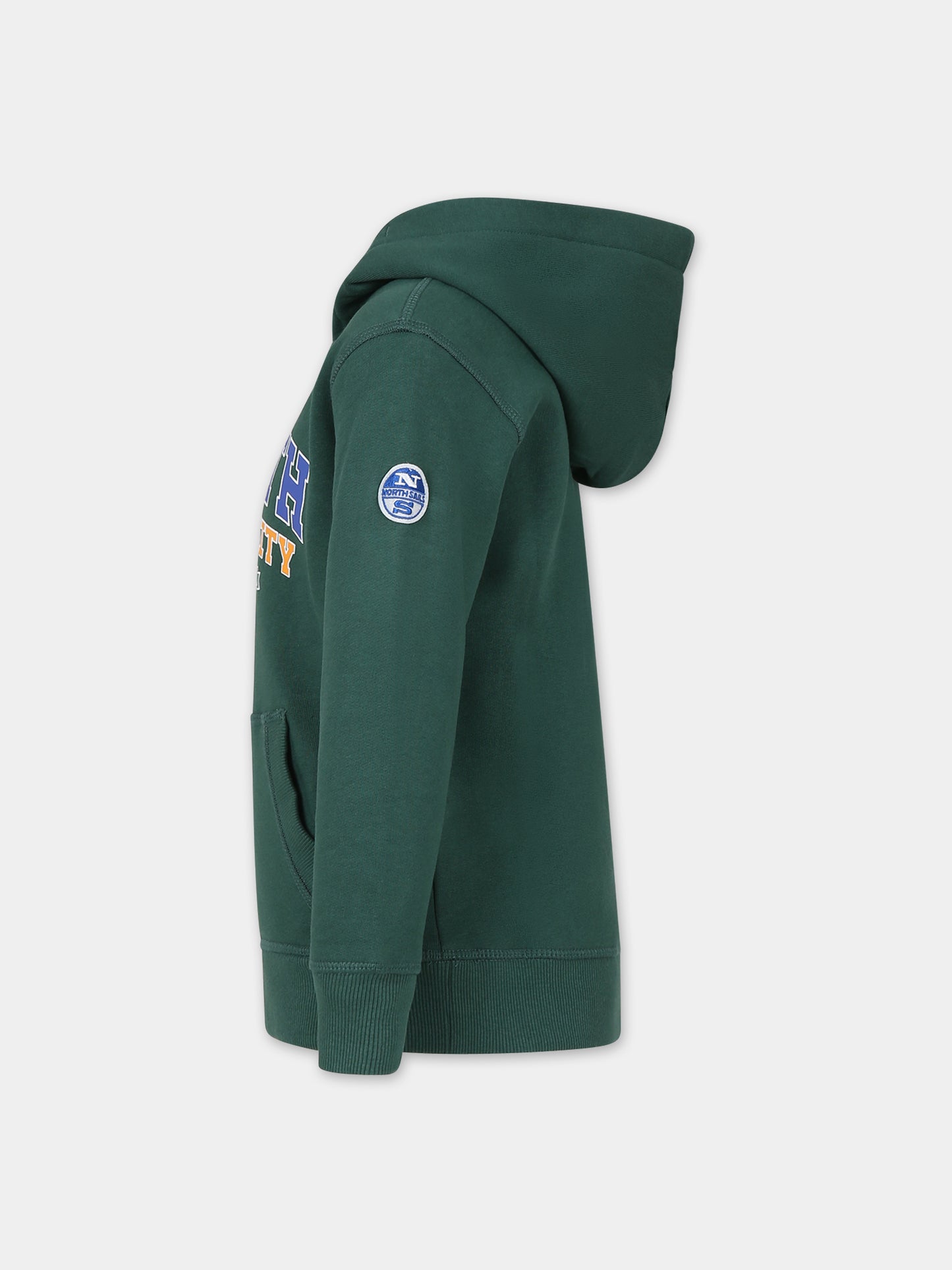 Felpa verde per bambino con logo,North Sails,794430 000 0403