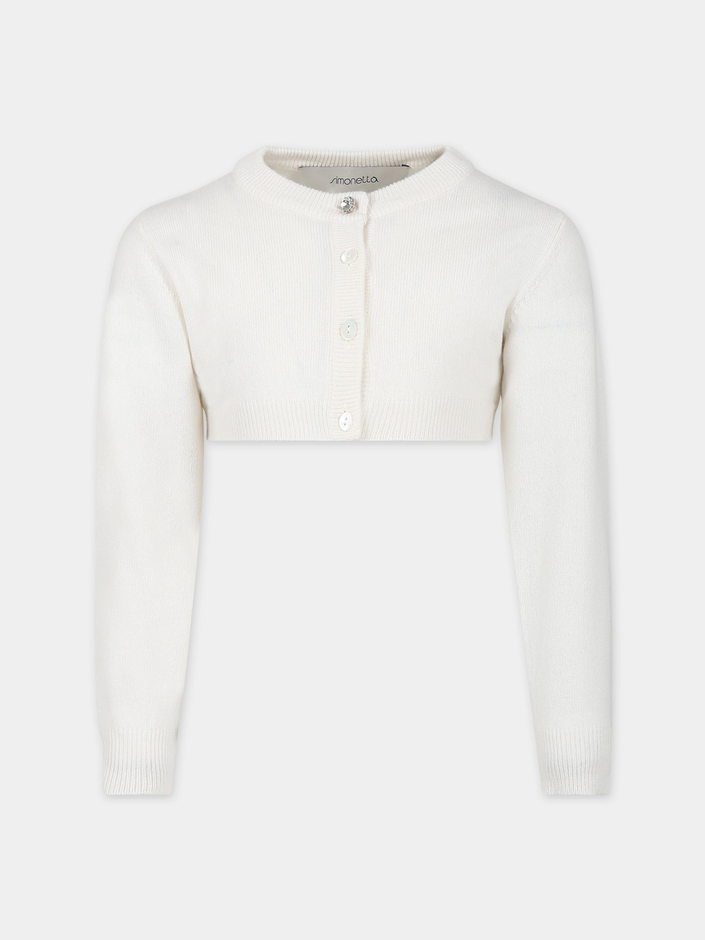 Cardigan avorio per bambina,Simonetta,ST9A80 W0052 101