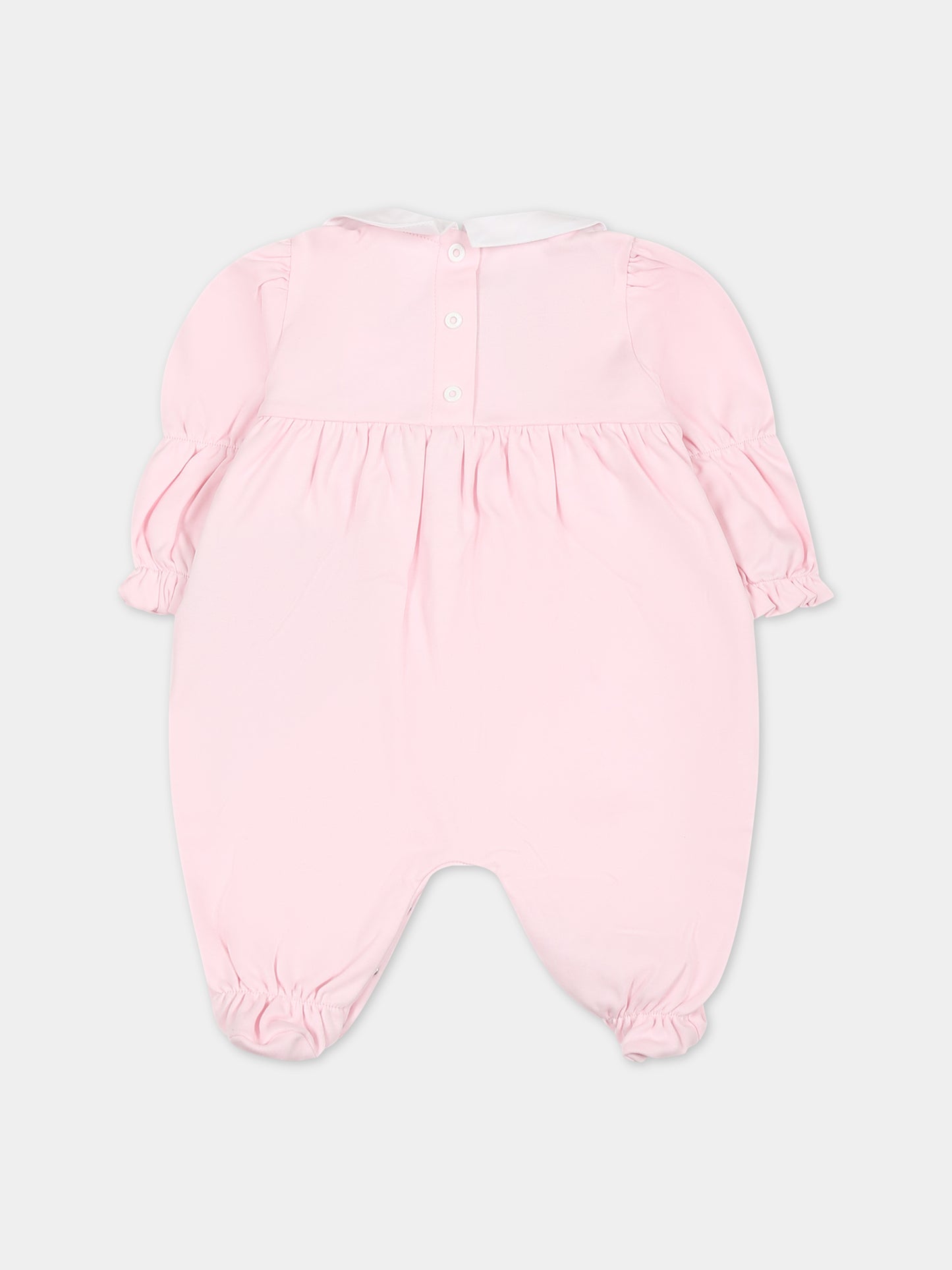 Set rosa per neonata con logo,Balmain Kids,BTB030 Z1763 540