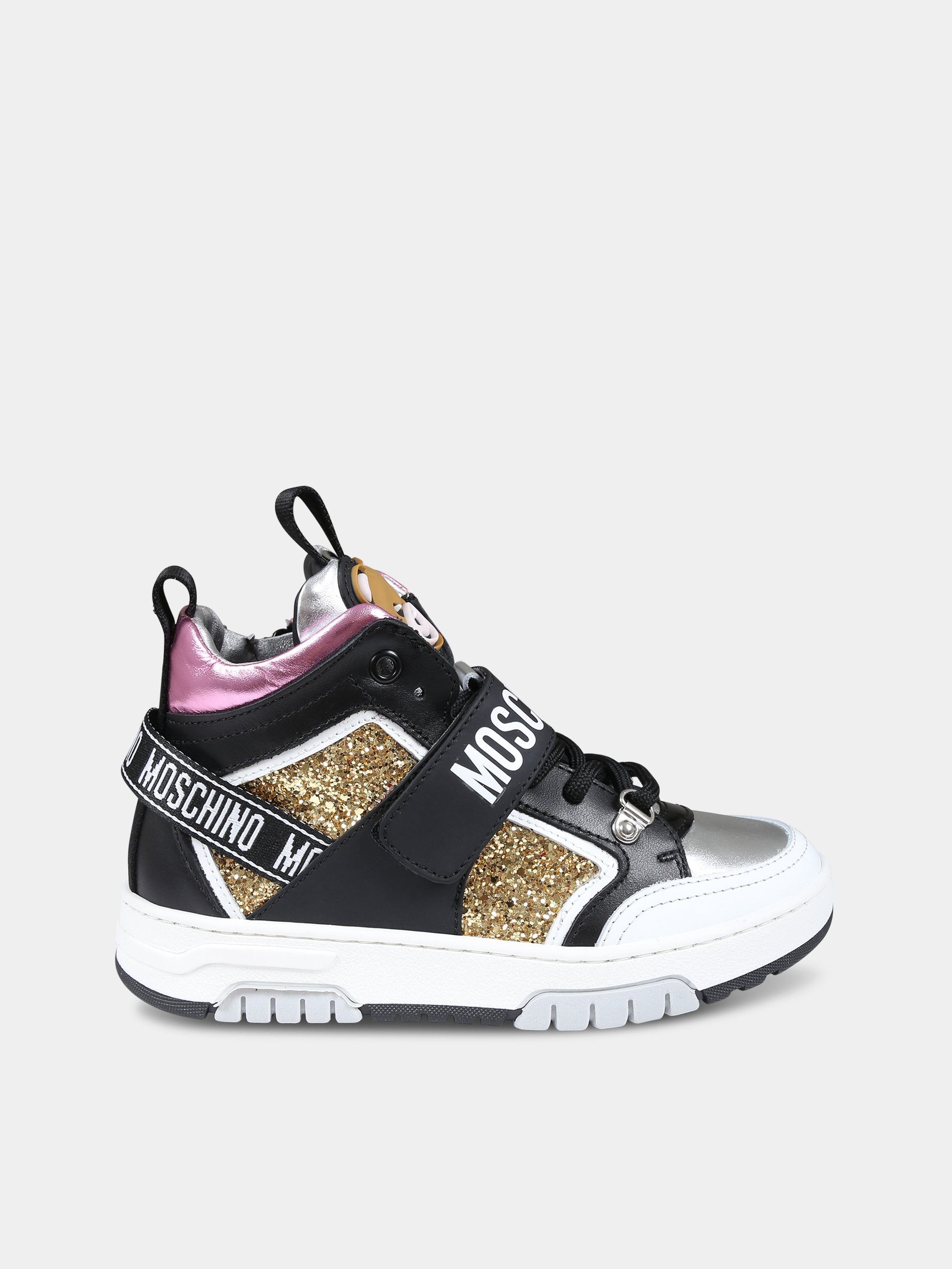 Sneakers nere per bambina con Teddy Bear,Moschino Kids,76019 3