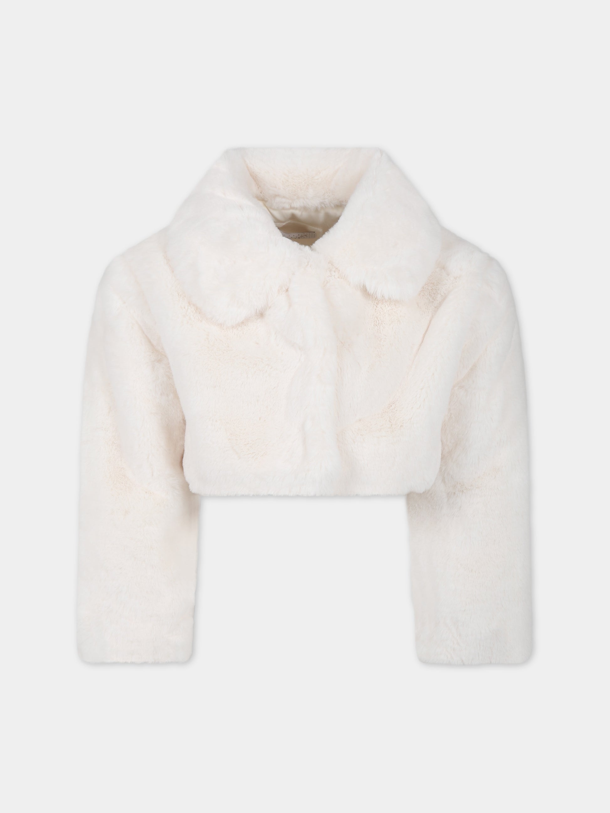 Ecopelliccia avorio per bambina,Monnalisa,79B103 2748 0001