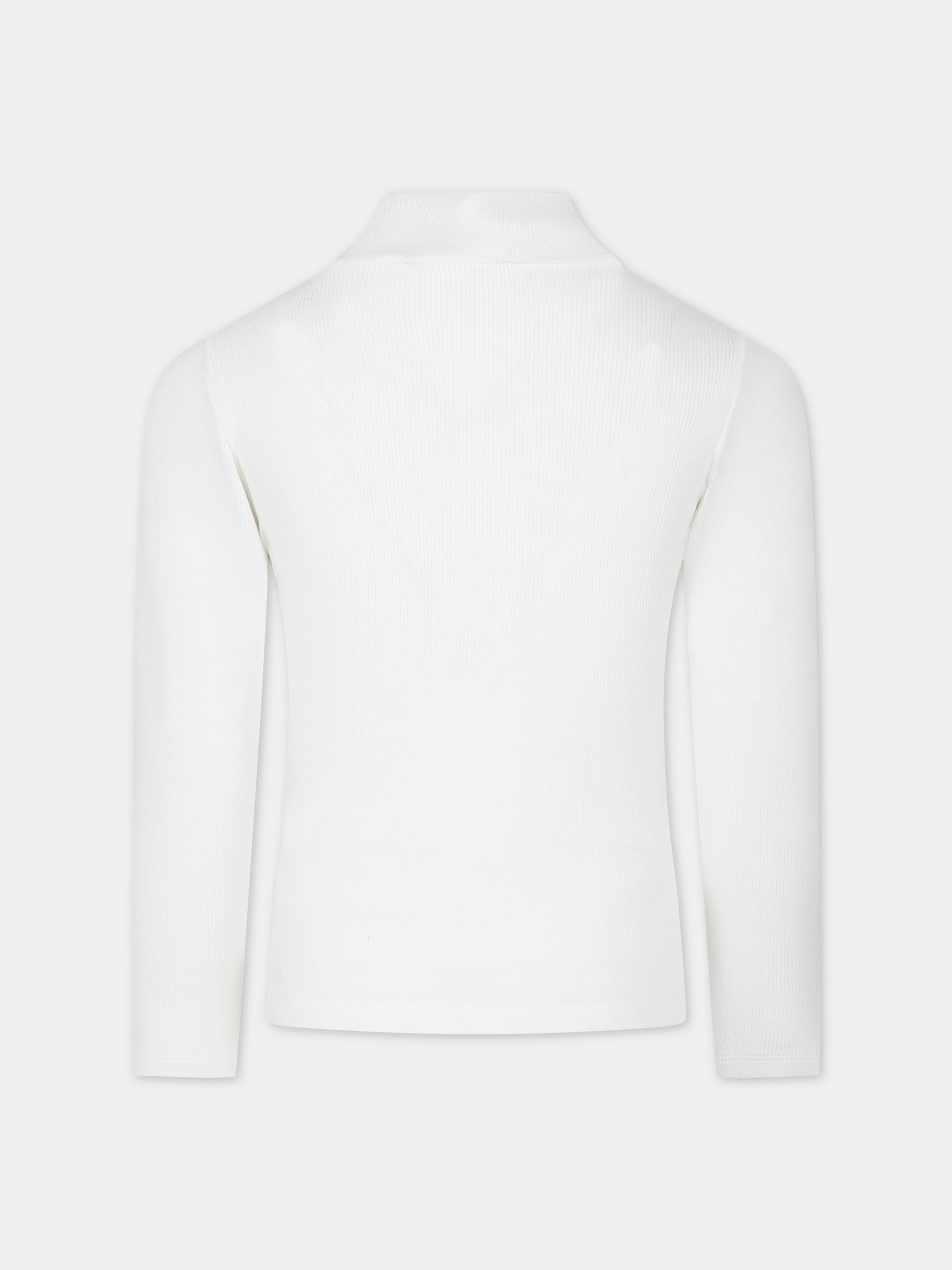 Dolcevita bianco per bambina con logo,Monnalisa,17BLUC 2212 0001