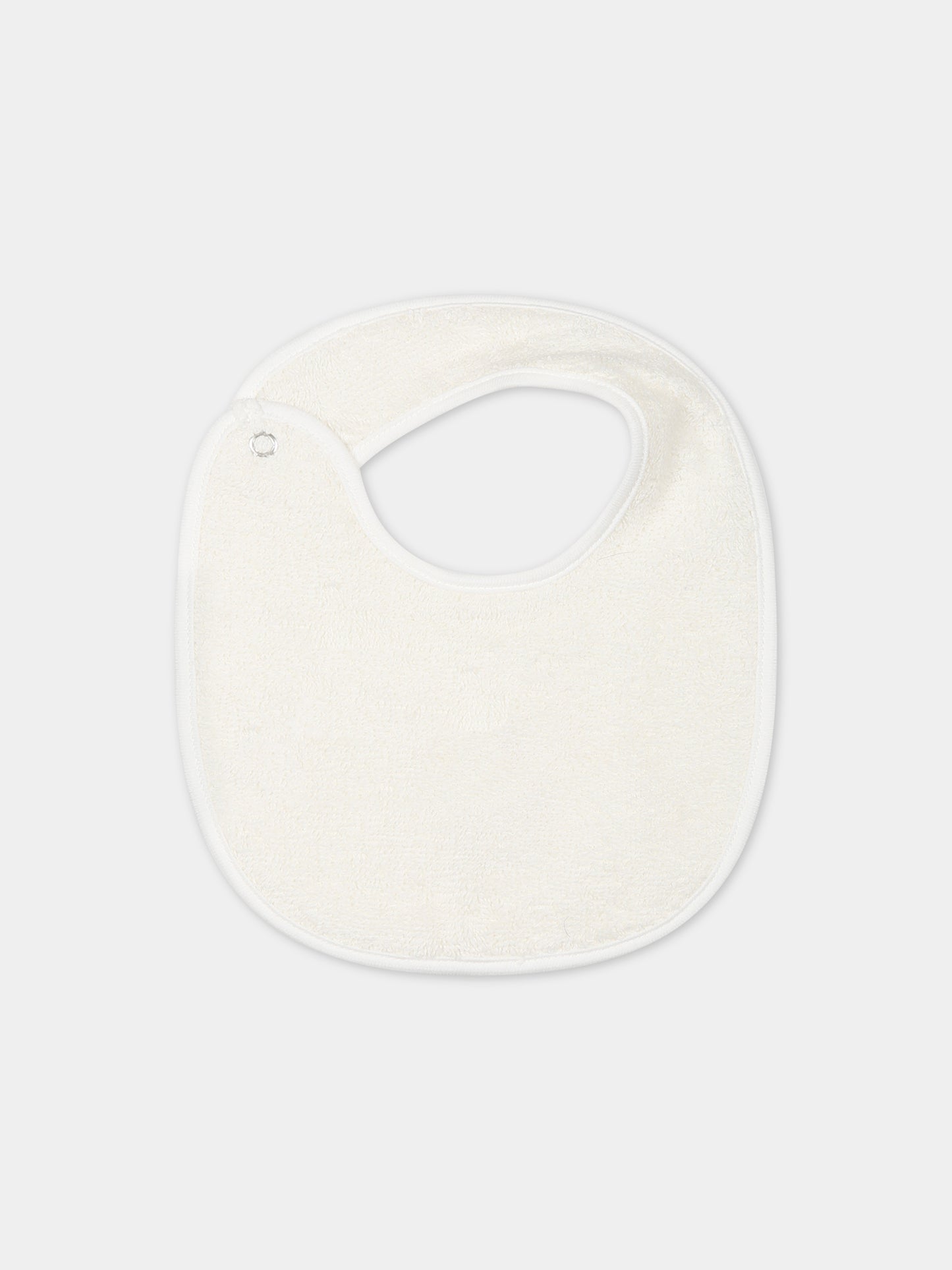 Bavaglino bianco per neonata con fiore,Monnalisa,35B011 2004 0143